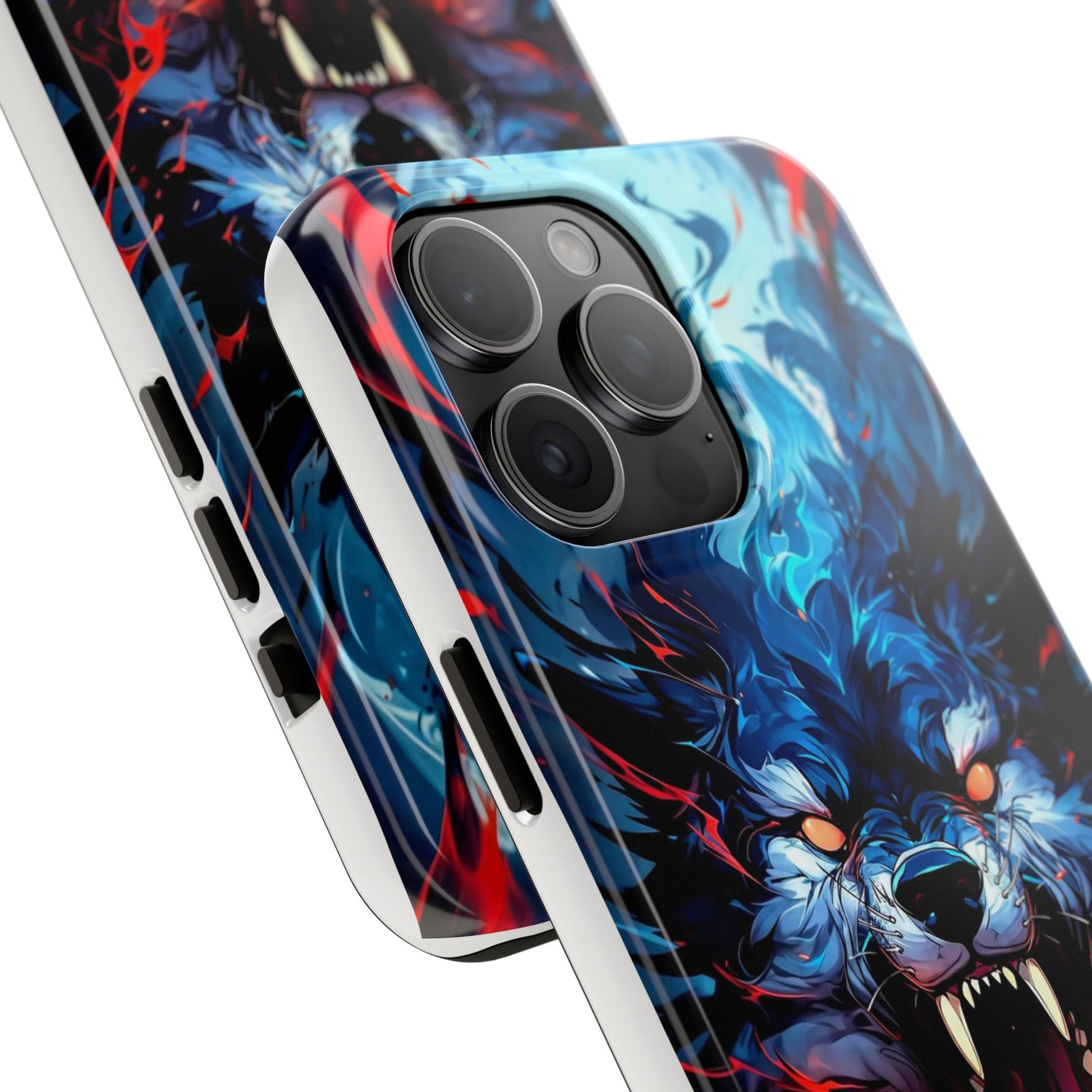 Aggressive Wolf Art Themed Tough Phone Cases for Iphones & Samsung Phones