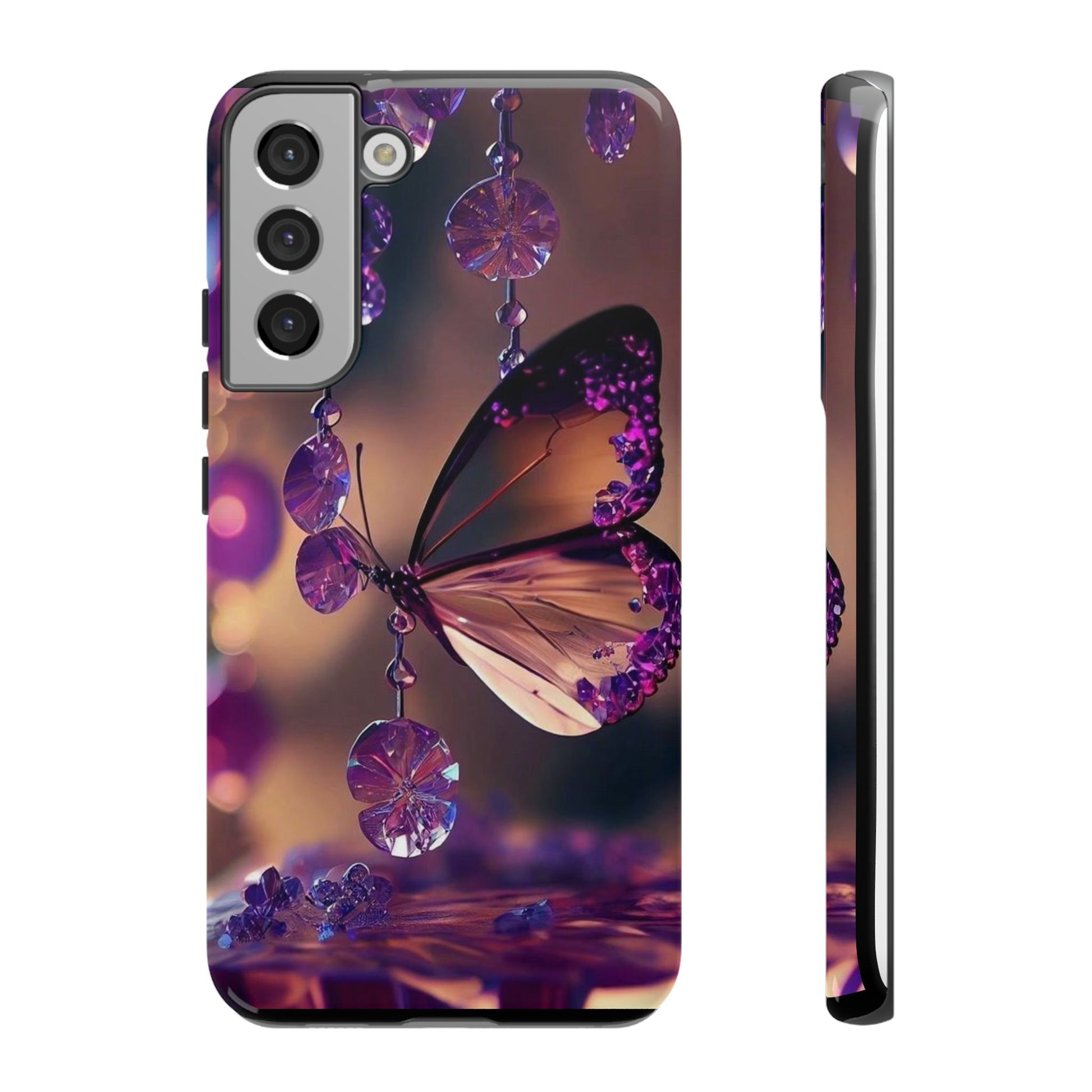 Purple Butterfly Tough Cases for iPhones, Samsung, and Pixel