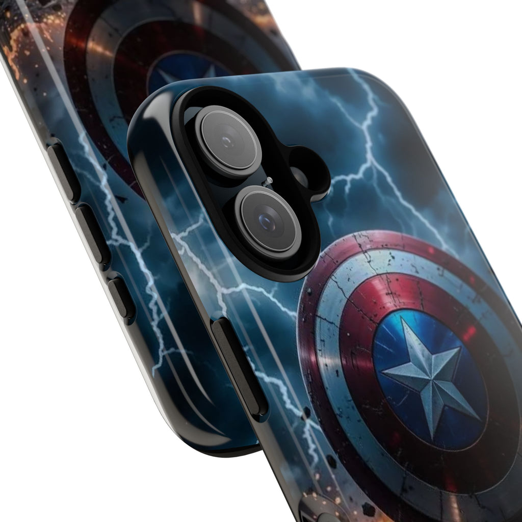 Captain America Shield Tough Cases for iPhones, Samsung, and Pixel