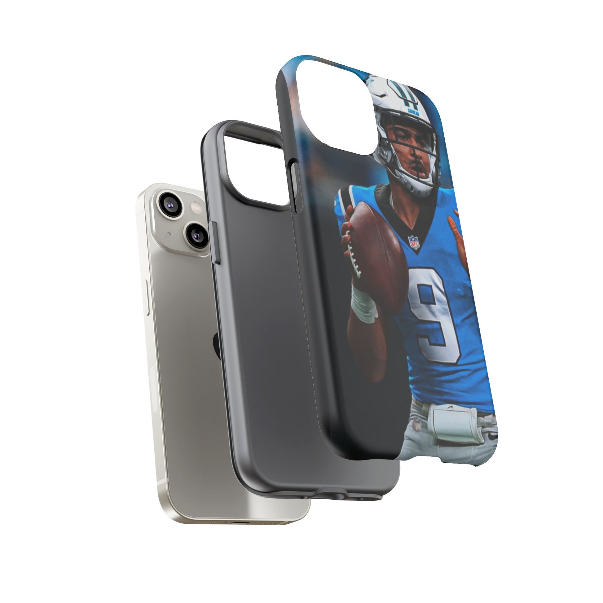 Carolina Panthers Bryce Young Football Tough Cases for iPhones, Samsung, and Pixel