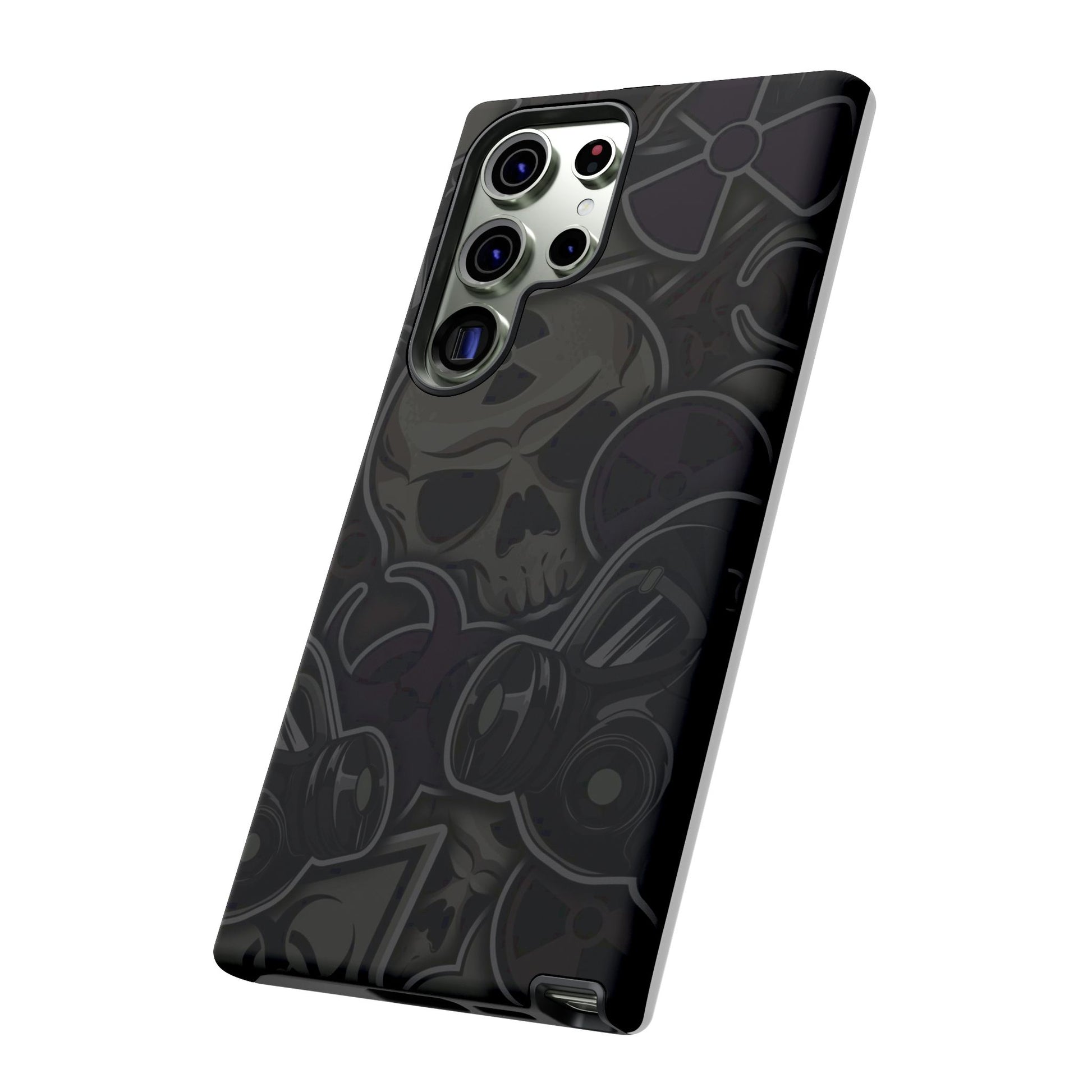 Tough Cases Phone Case, Edgy Skull Design Phone Cover, Gothic Cell Phone Shell