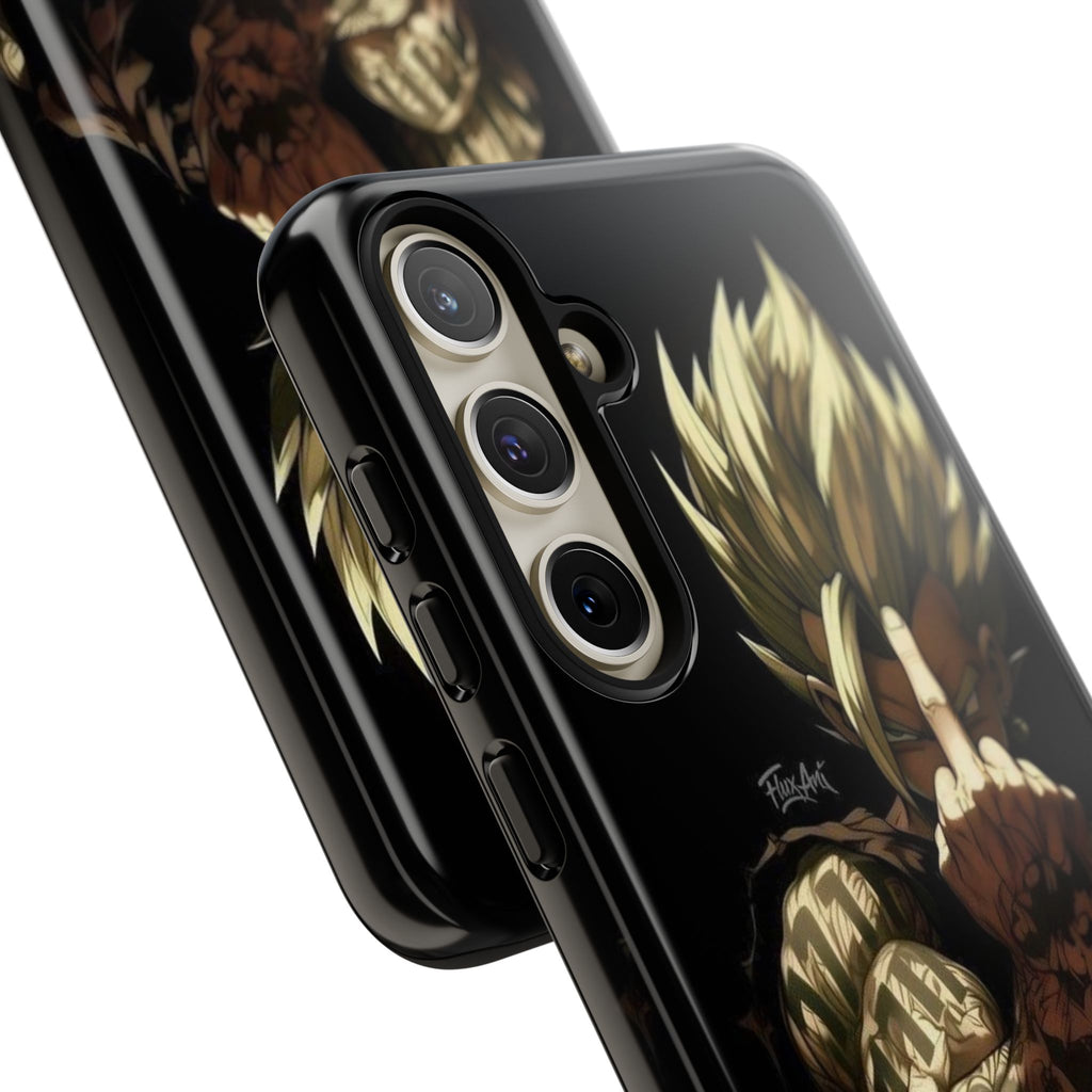 Middle Finger SS Goku Dragon Ball Z Tough Cases for iPhones, Samsung, and Pixel