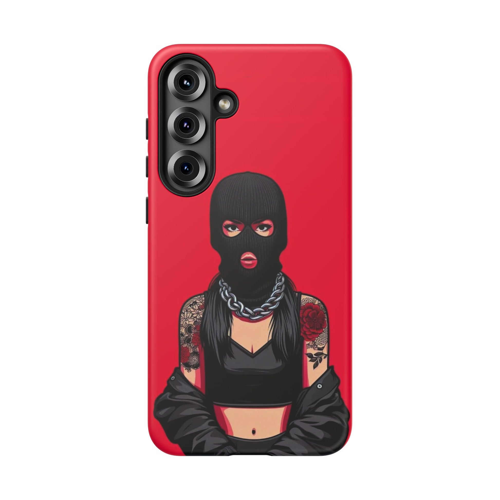 Thug Girl Red Design Tough Cases for iPhones, Samsung, and Pixel