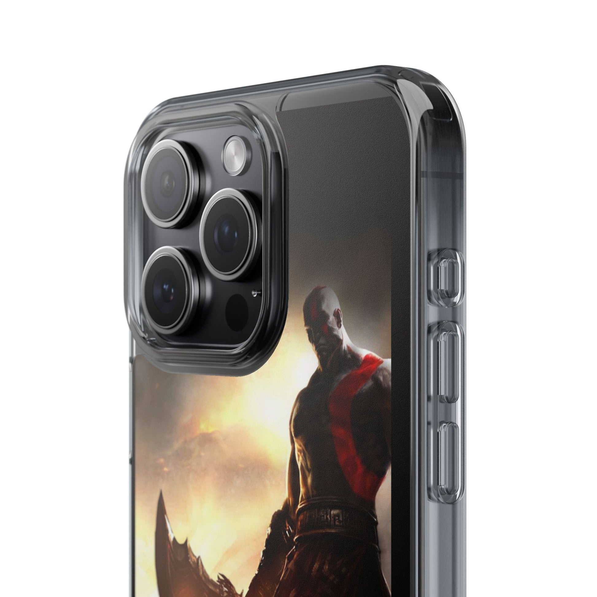 Phone Case, Gaming Inspired War God Clear Case for Gamers, PS4 Fans,
