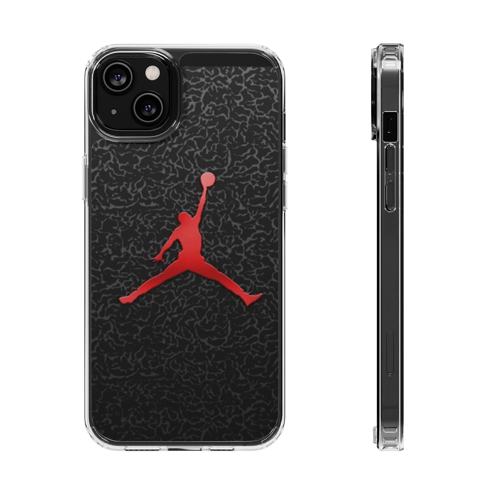 Jump Man Basketball style  Clear Phone Cover