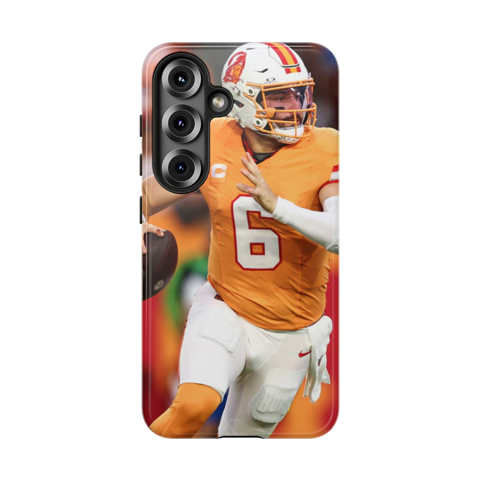 Tampa Bay Buccaneers Baker Mayfield Football Tough Cases for iPhones, Samsung, and Pixel