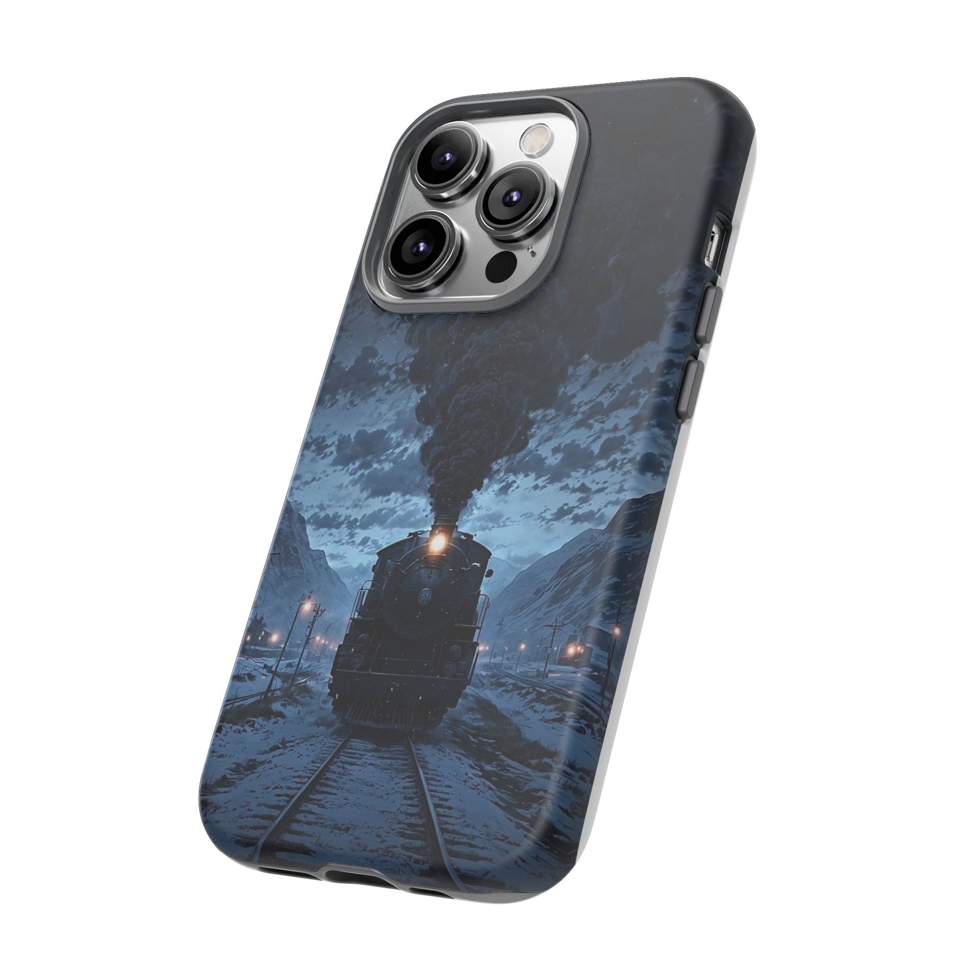 Steam Engine Train Themed Tough Cases for iPhones, Samsung, and Pixel