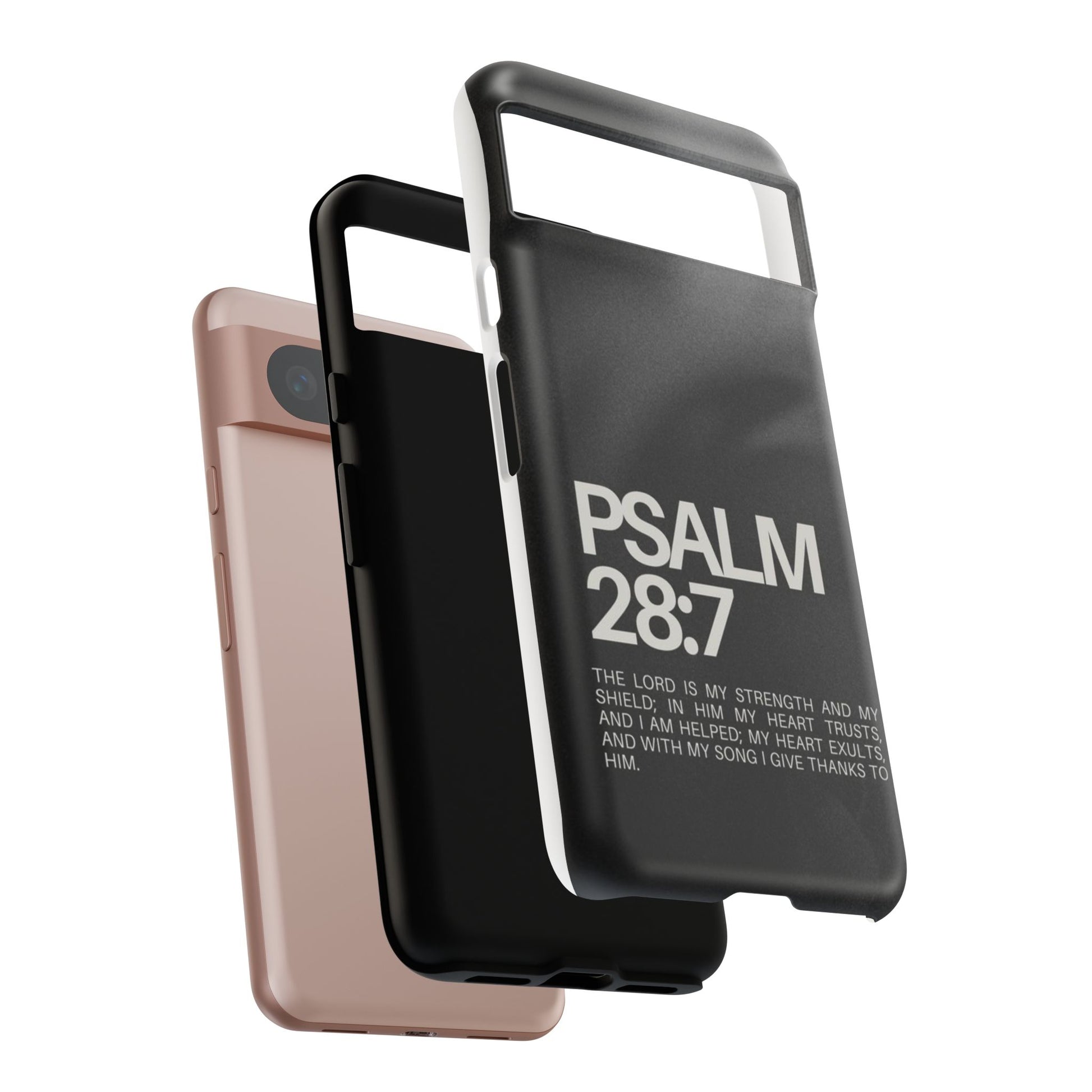 Christian Themed Psalms 28:7 Phone Case, Tough Cases for iPhones, Samsung, and Pixel