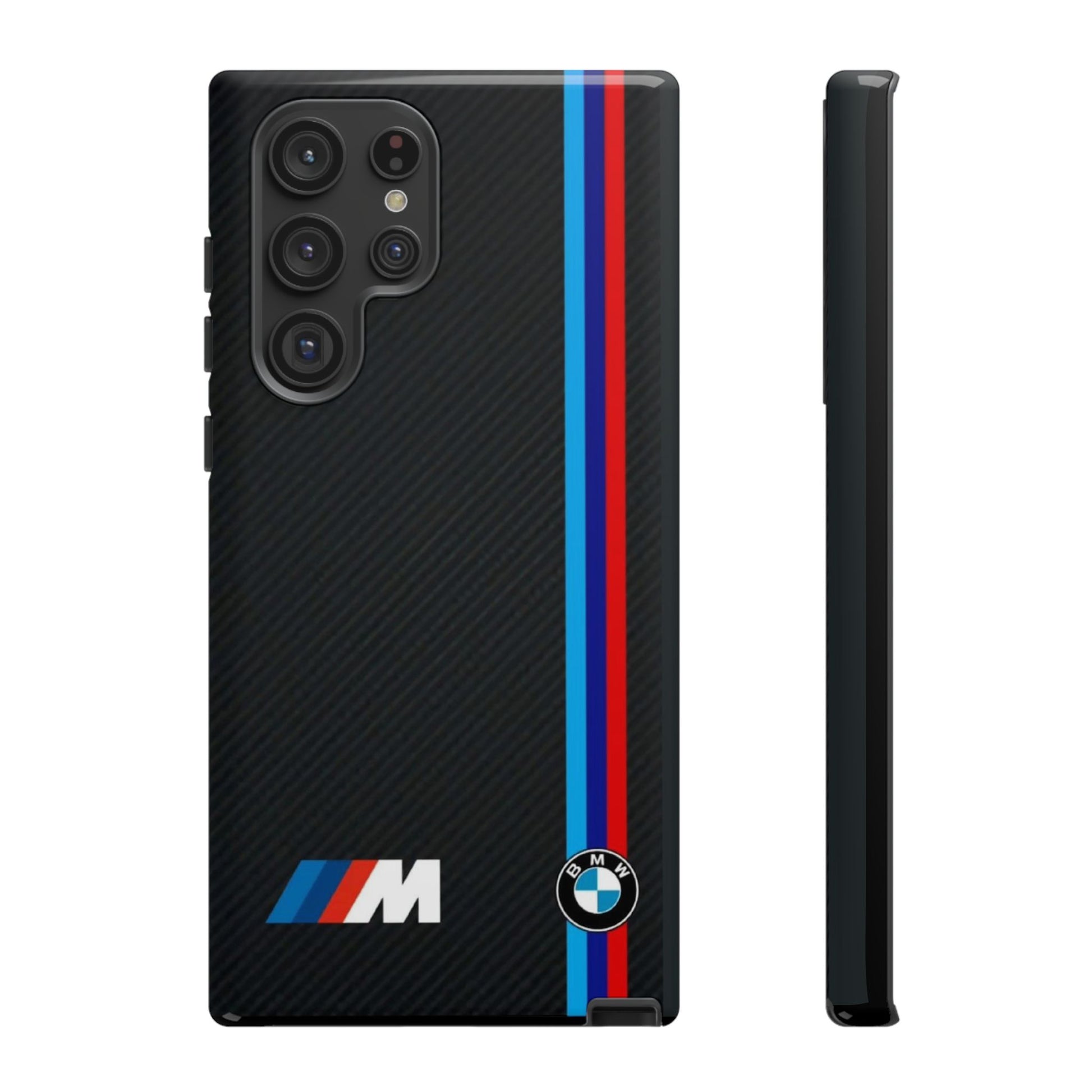 BMW M Stripes Carbon Fiber Design Tough Cases for iPhones, Samsung, and Pixel