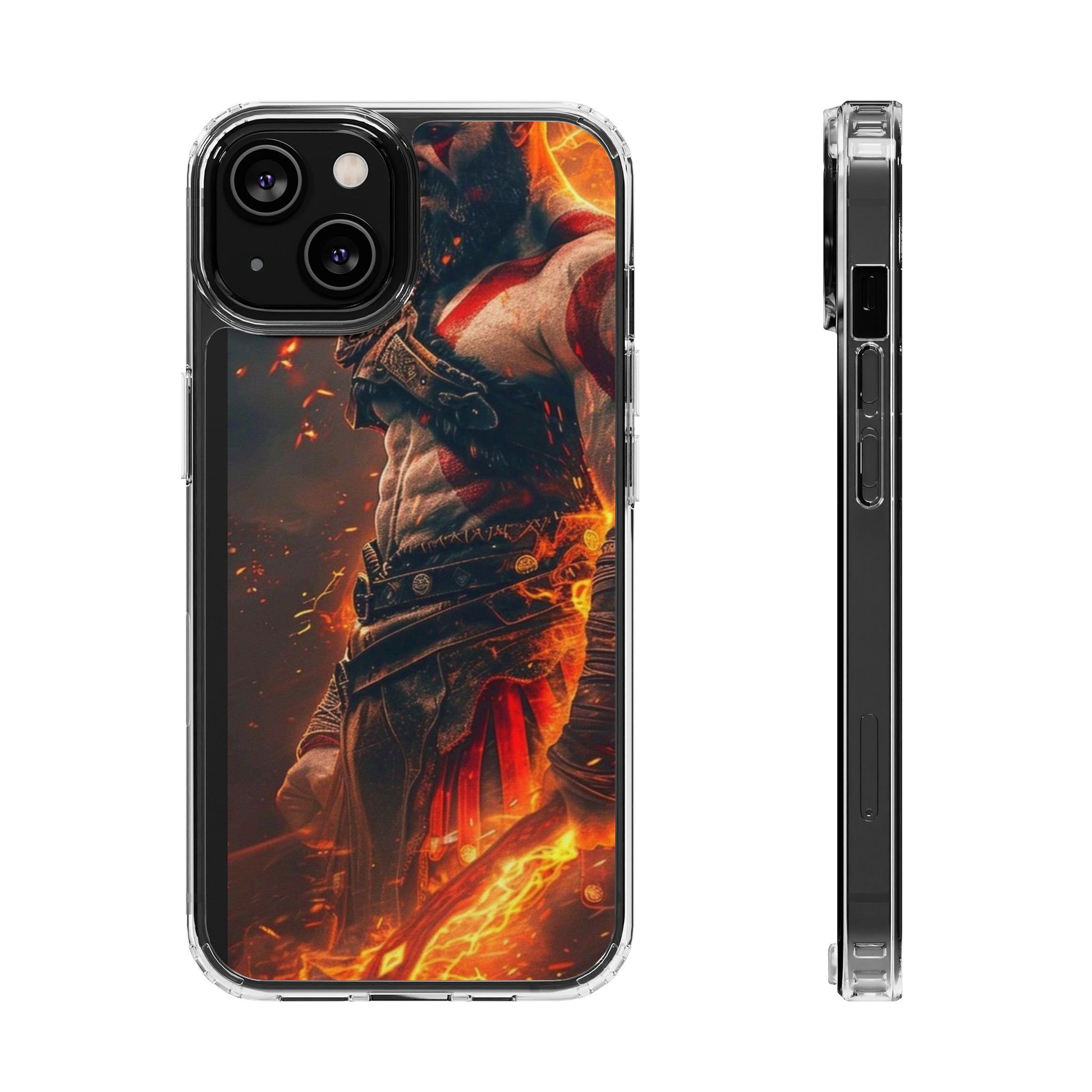 Kratos The God of War Inspired Design Clear Phone Cover