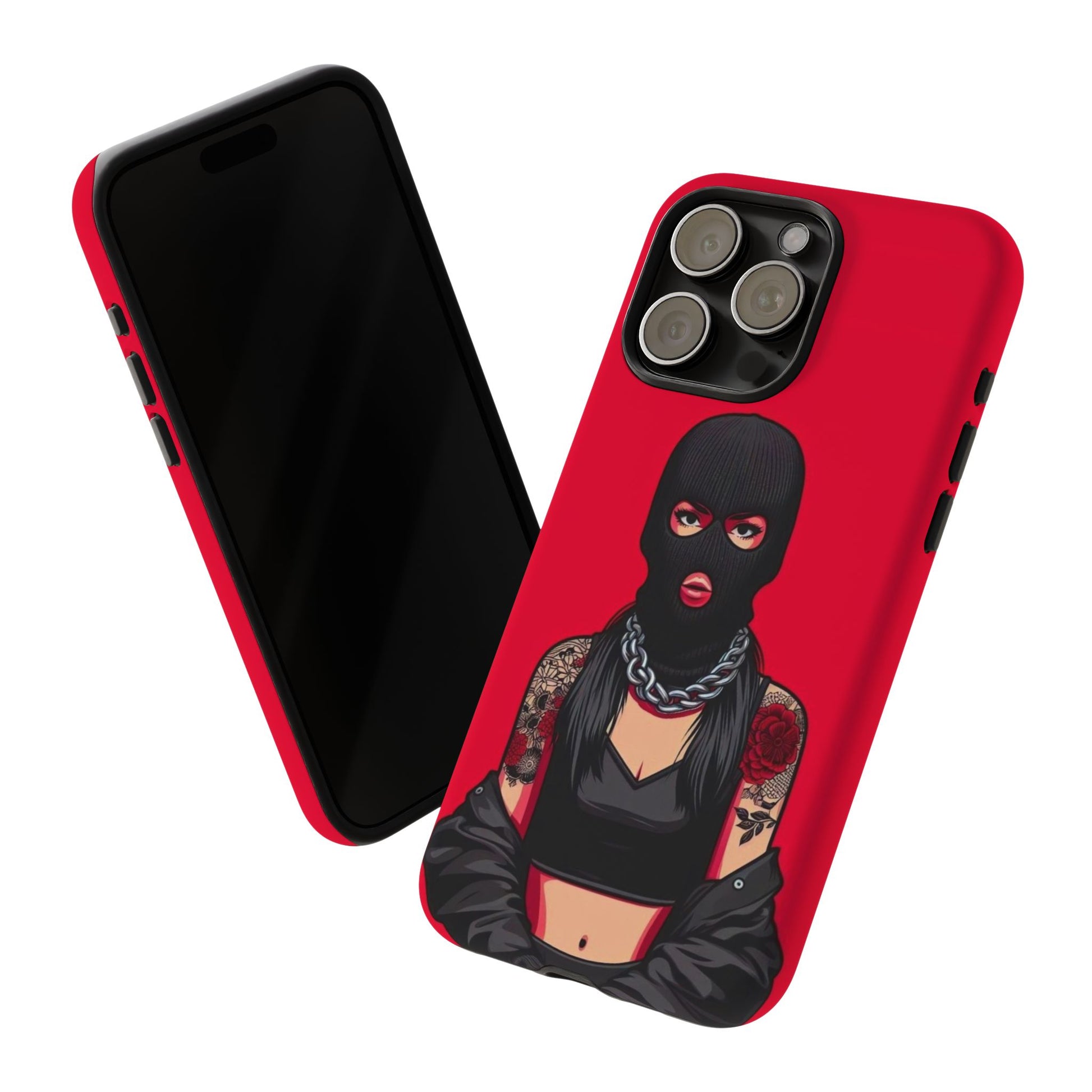 Thug Girl Red Design Tough Cases for iPhones, Samsung, and Pixel