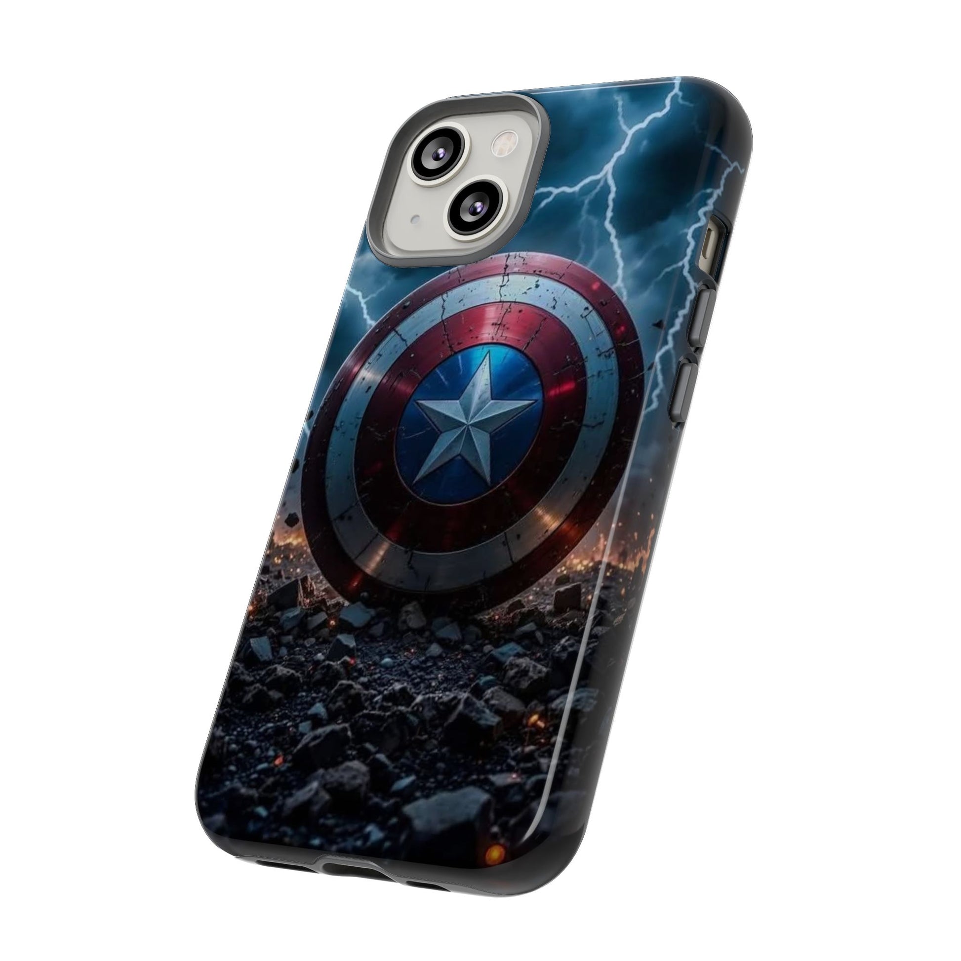 Captain America Shield Tough Cases for iPhones, Samsung, and Pixel