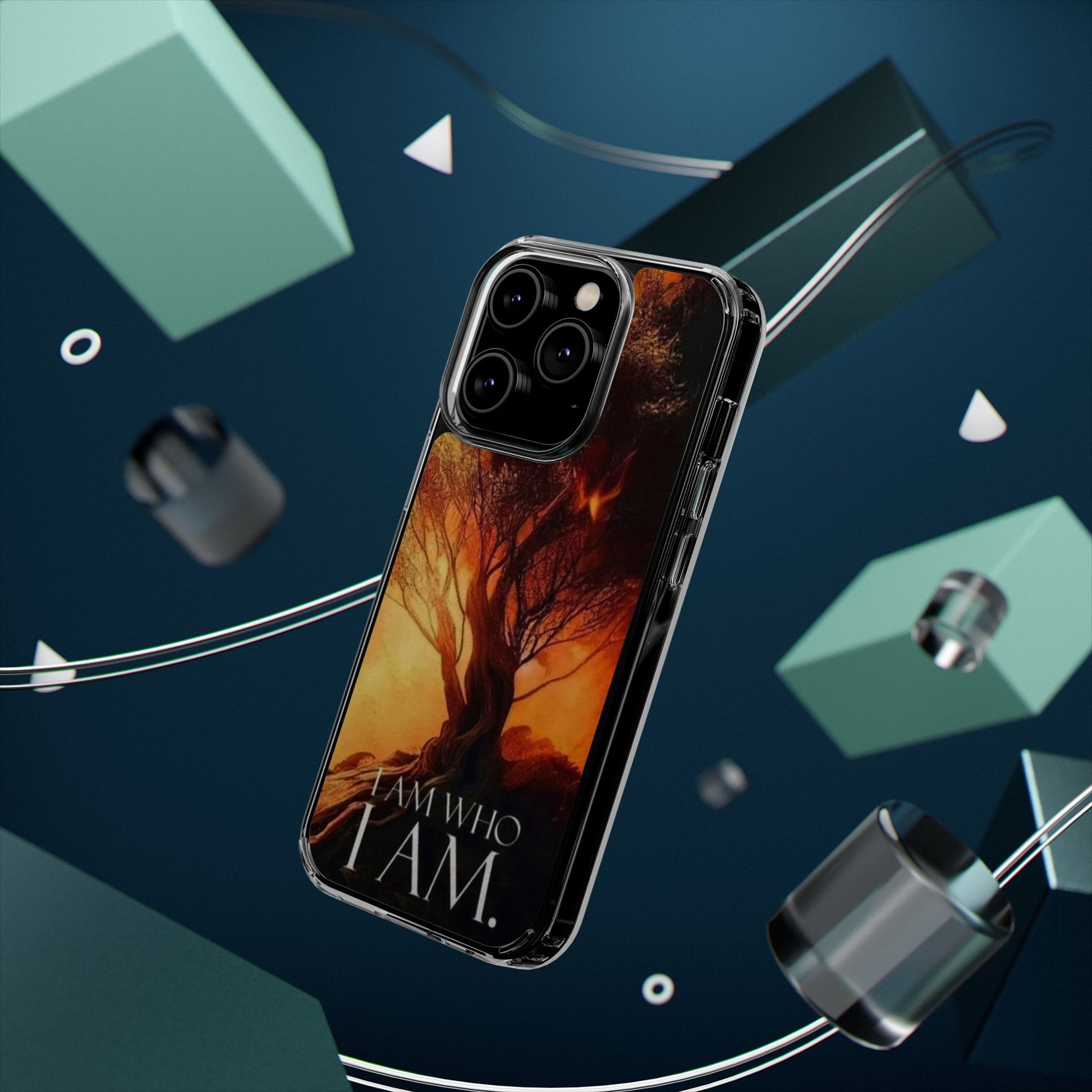 Phone Case, I Am Who I Am Bible Verse Clear Case for Iphone Samsung, Religious