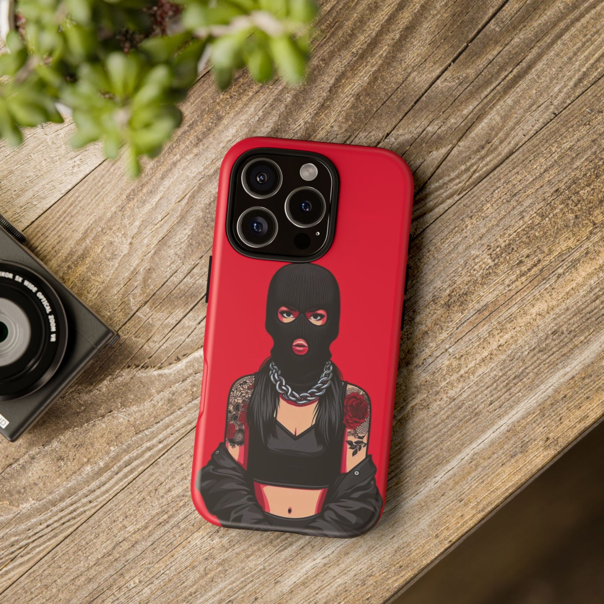 Thug Girl Red Design Tough Cases for iPhones, Samsung, and Pixel