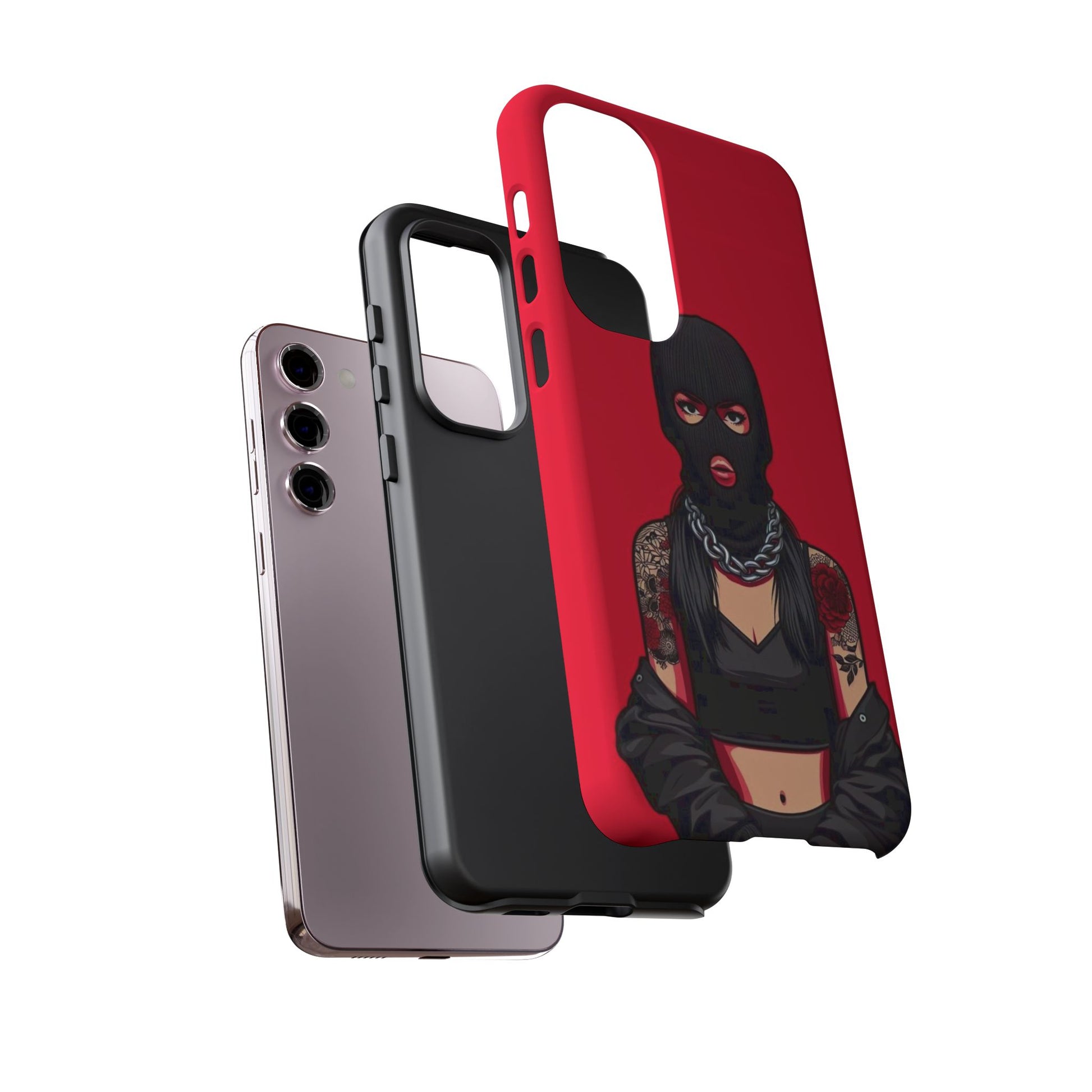 Thug Girl Red Design Tough Cases for iPhones, Samsung, and Pixel