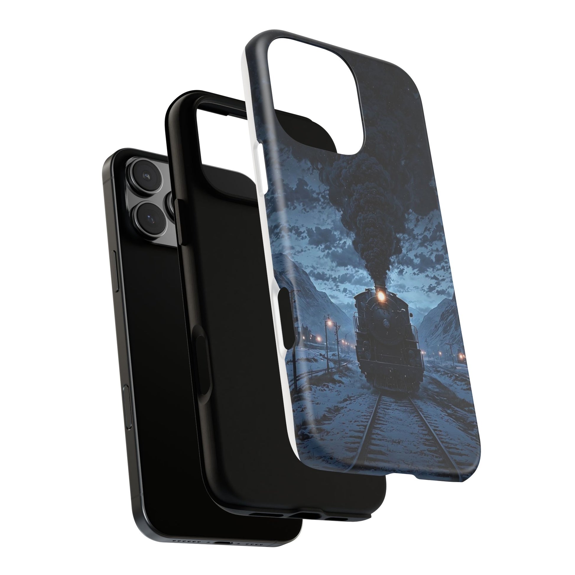 Steam Engine Train Themed Tough Cases for iPhones, Samsung, and Pixel