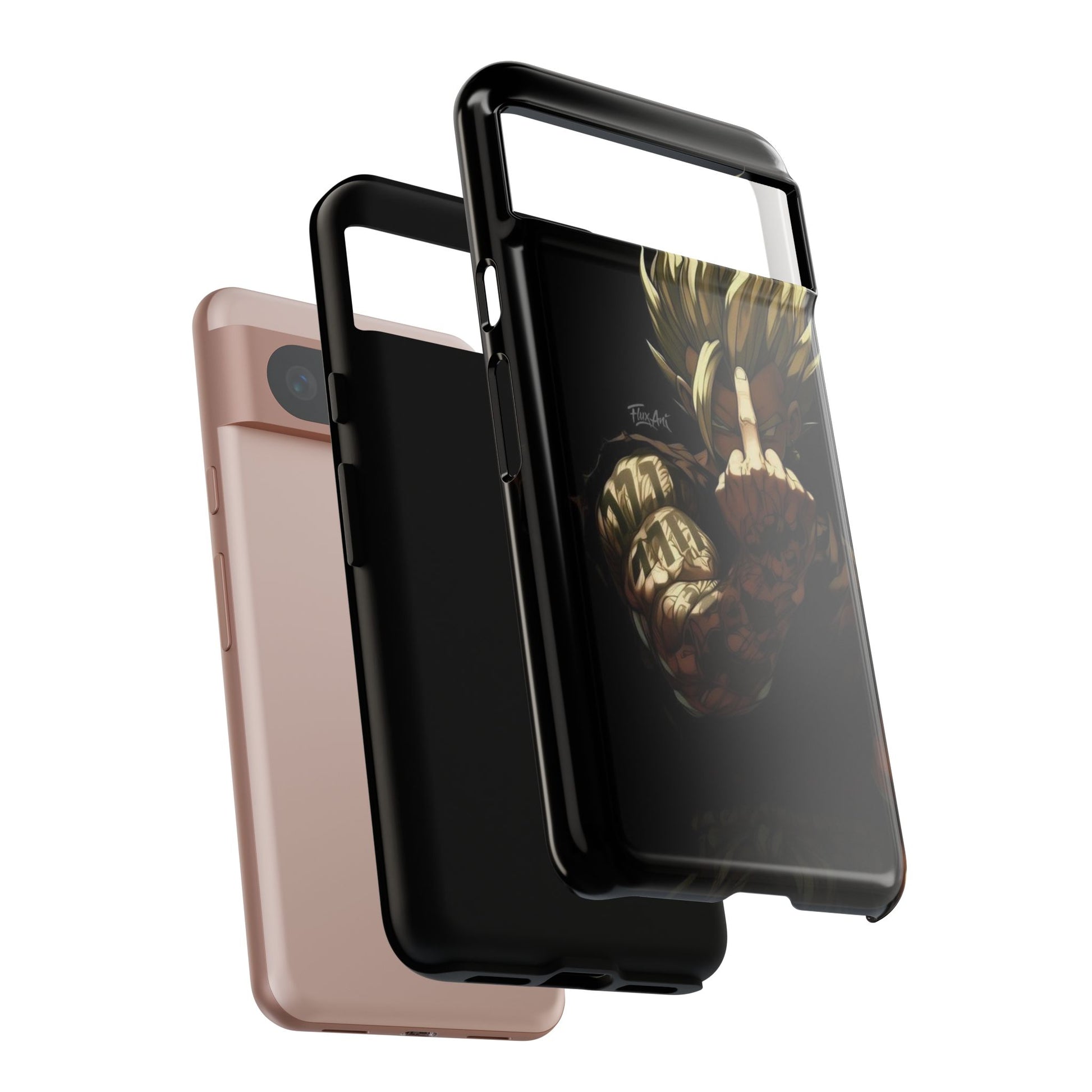 Middle Finger SS Goku Dragon Ball Z Tough Cases for iPhones, Samsung, and Pixel