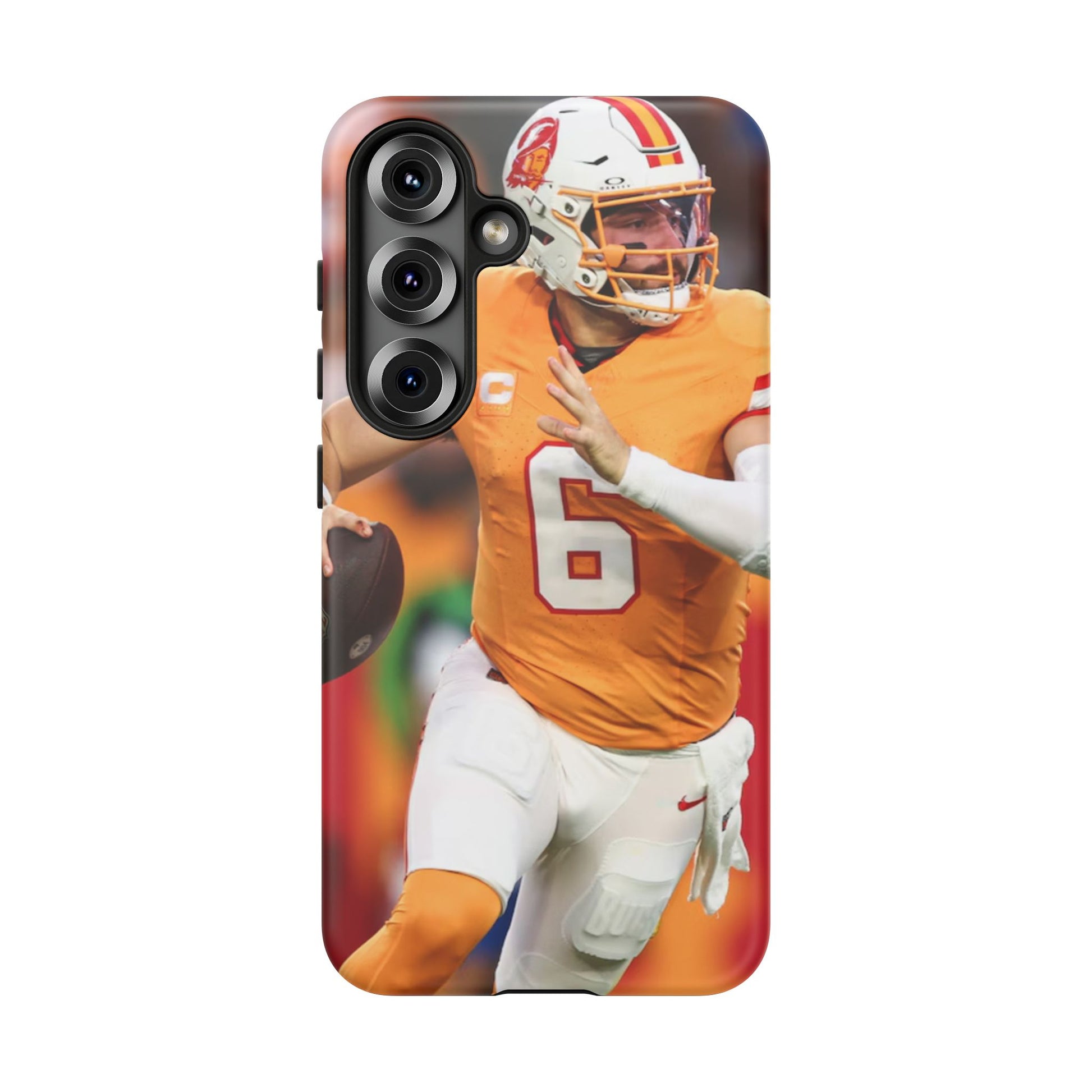 Tampa Bay Buccaneers Baker Mayfield Football Tough Cases for iPhones, Samsung, and Pixel