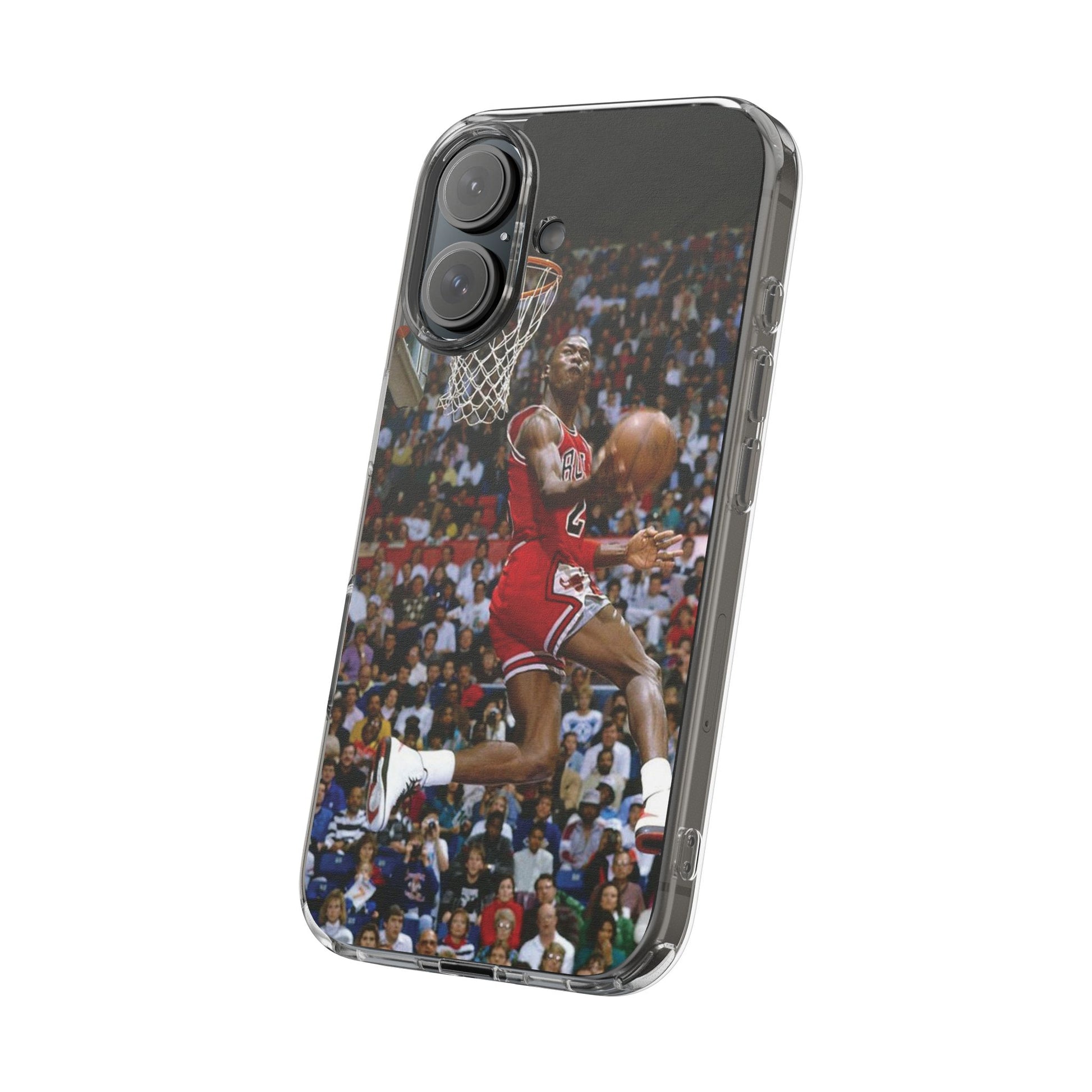 Vintage Jordan Dunk themed Basketball Inspired design Clear Phone Cases