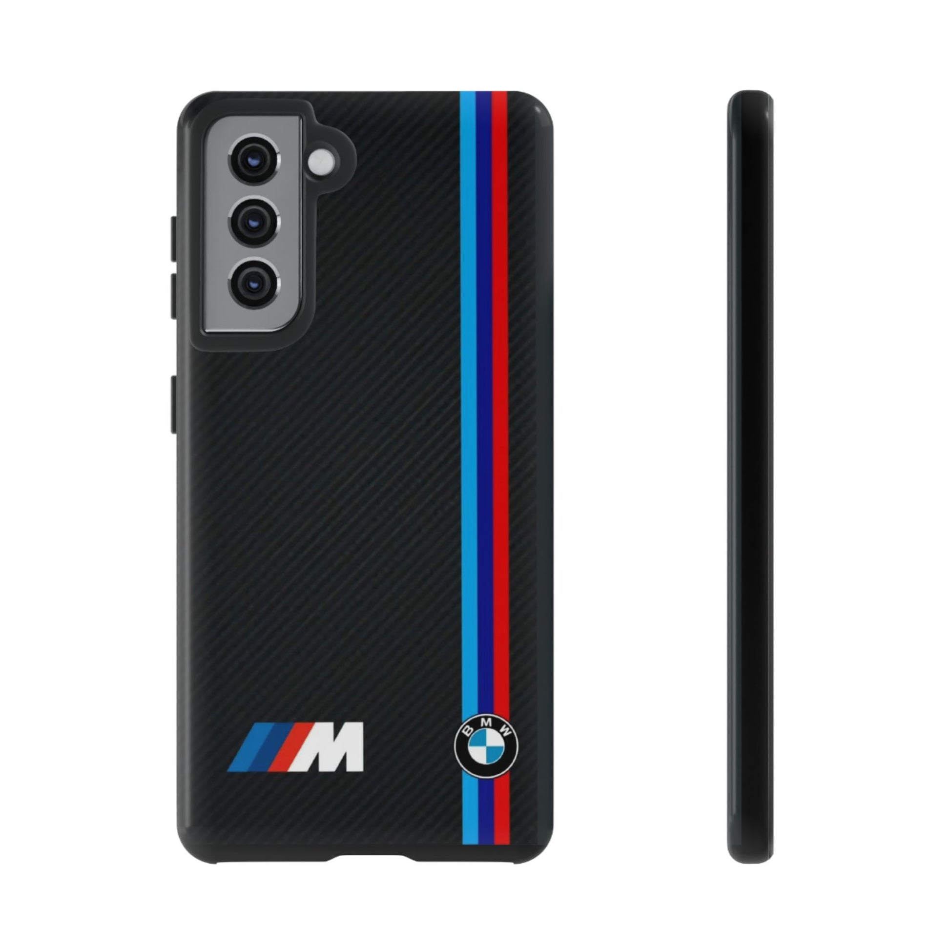 BMW M Stripes Carbon Fiber Design Tough Cases for iPhones, Samsung, and Pixel