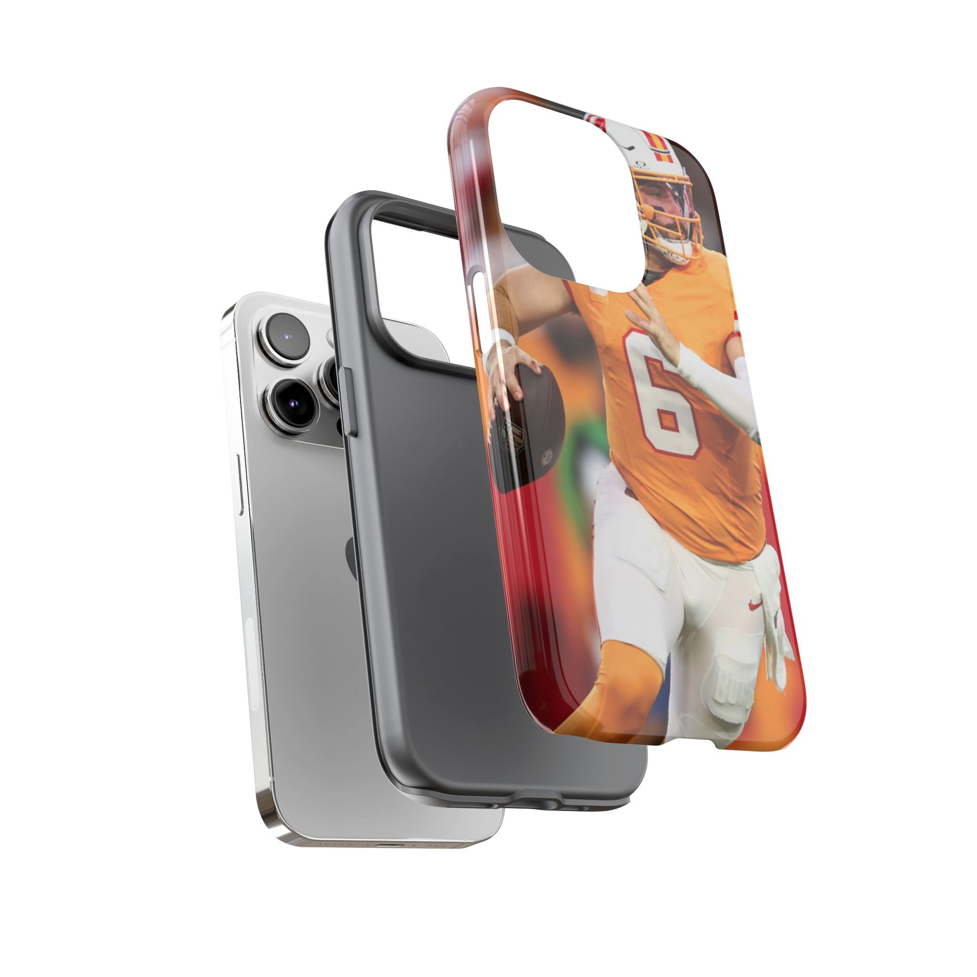 Tampa Bay Buccaneers Baker Mayfield Football Tough Cases for iPhones, Samsung, and Pixel