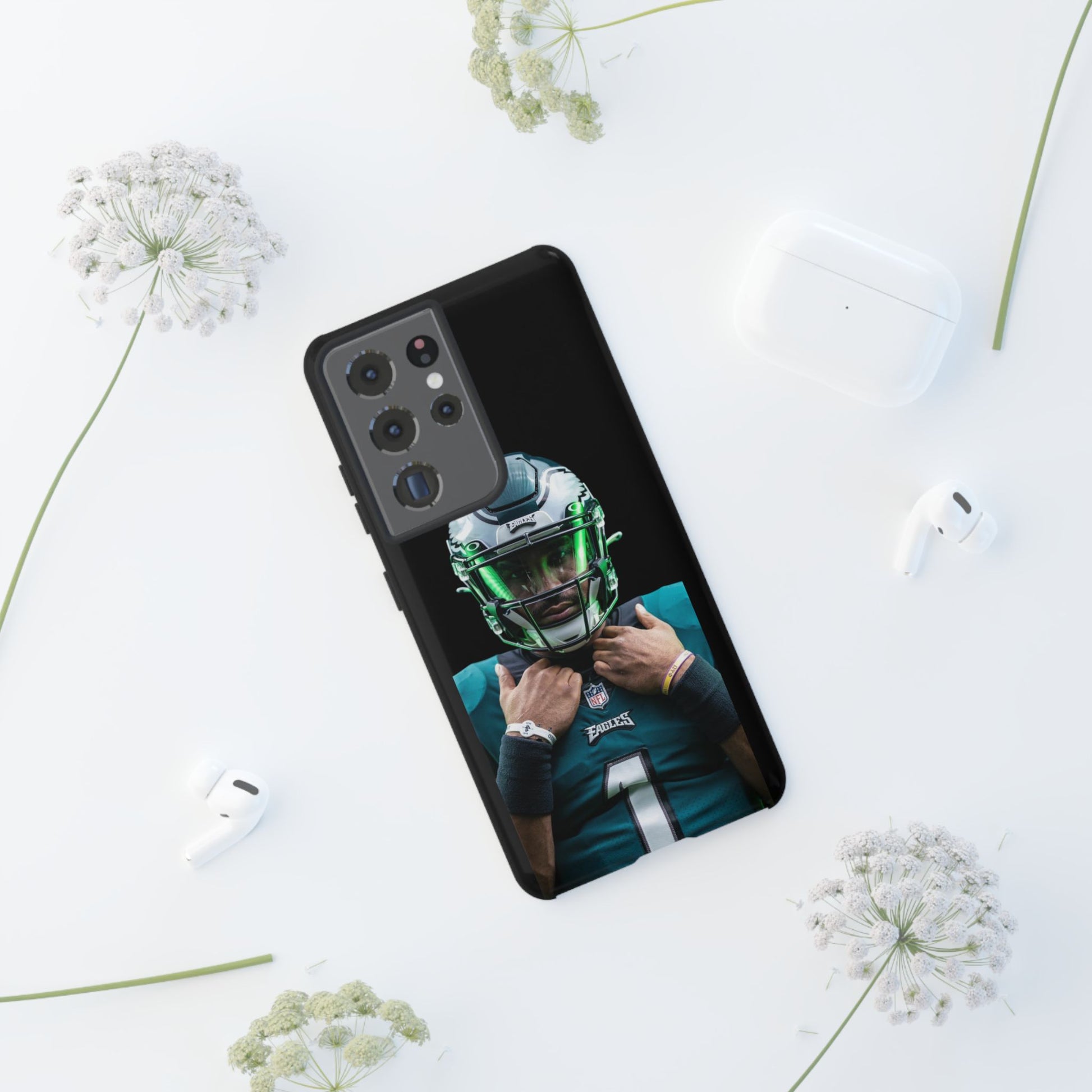 Eagles Football Jalen Hurts Tough Cases for iPhones, Samsung, and Pixel