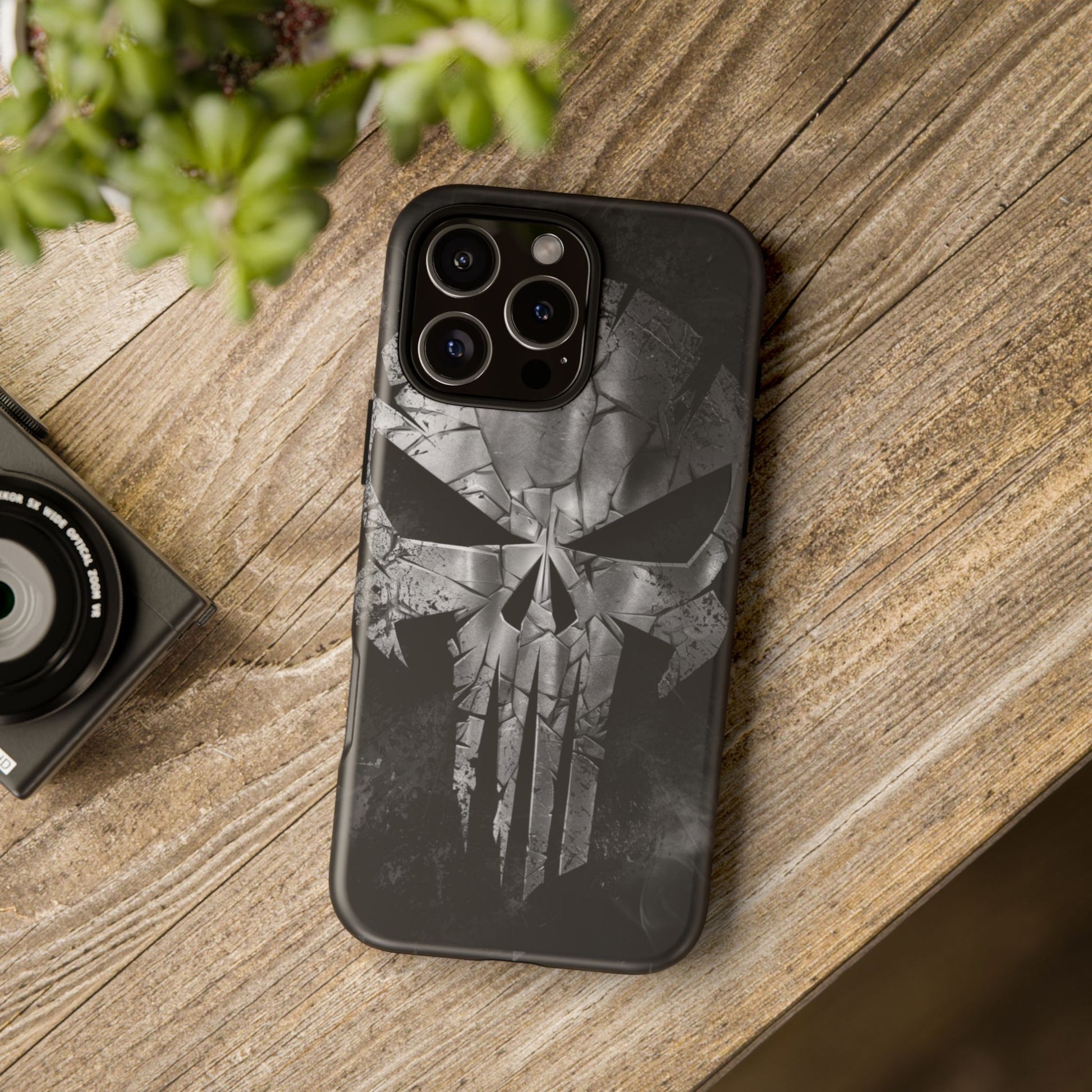 The Punisher Logo Art Tough Cases for iPhones, Samsung, and Pixel