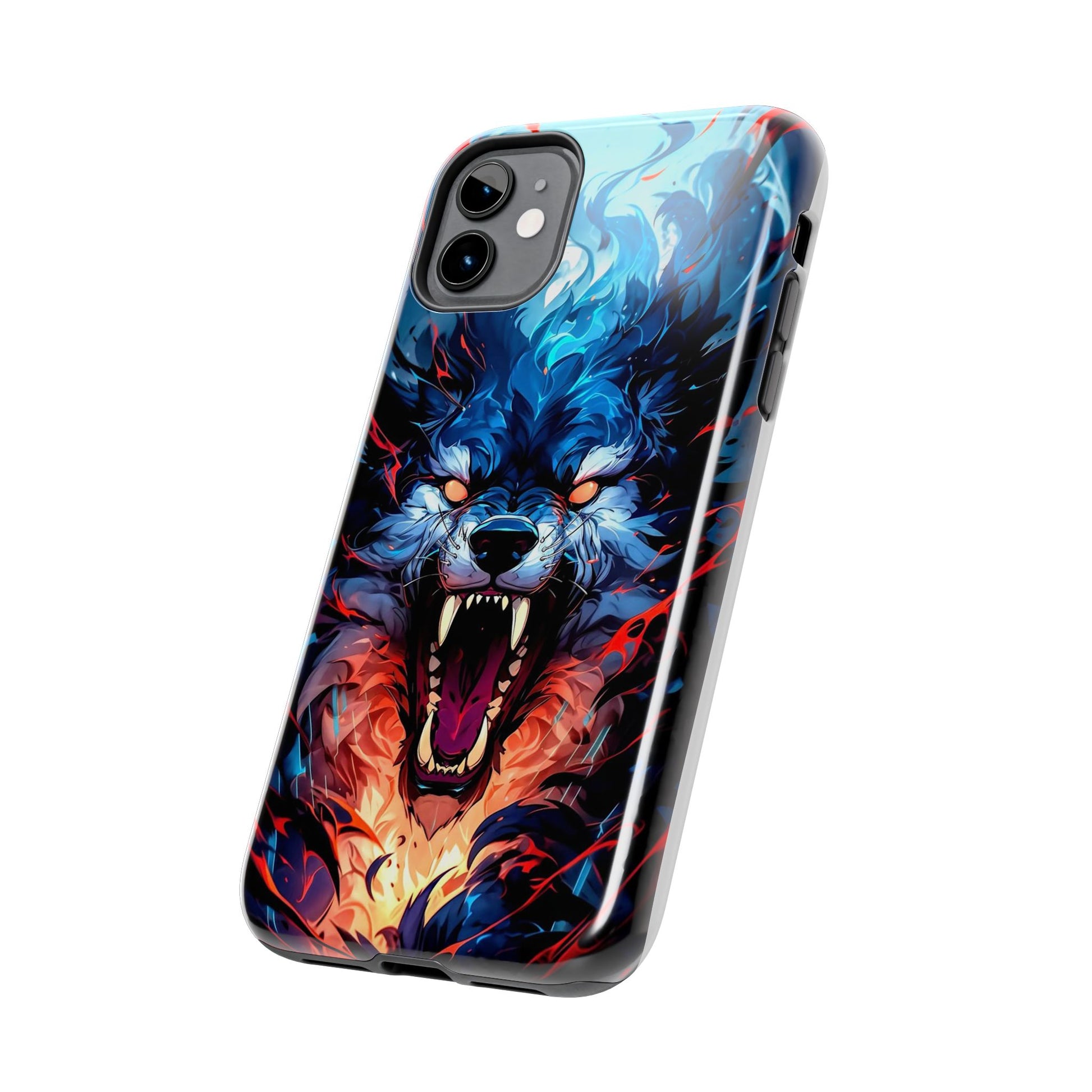 Aggressive Wolf Art Themed Tough Phone Cases for Iphones & Samsung Phones