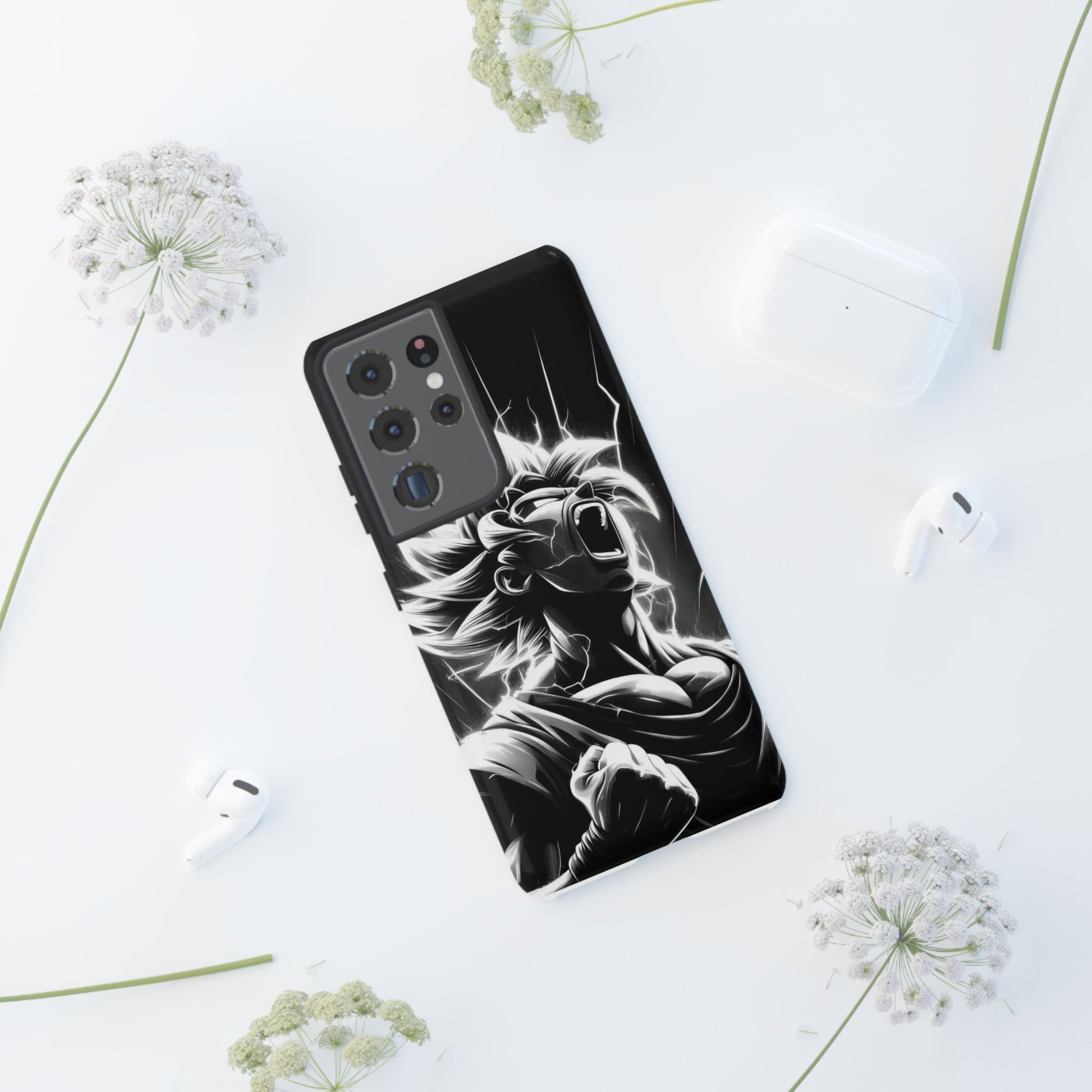 Anime Saiyan Rage Dragon ball Z Tough Cases for iPhones, Samsung, and Pixel