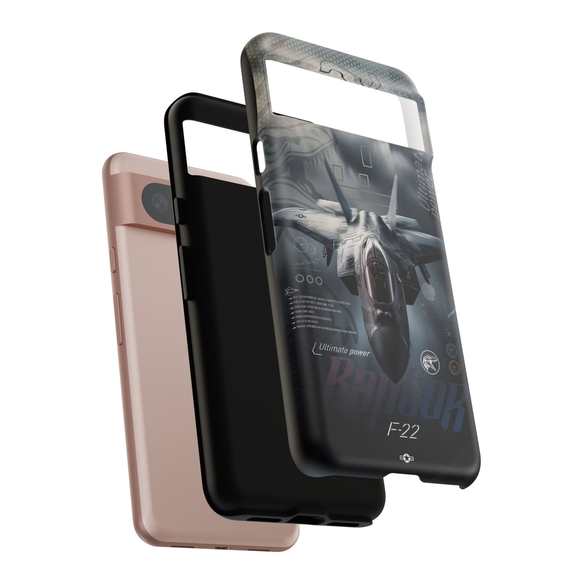 F-22 Raptor Fighter Jet Tough Cases for iPhones, Samsung, and Pixel