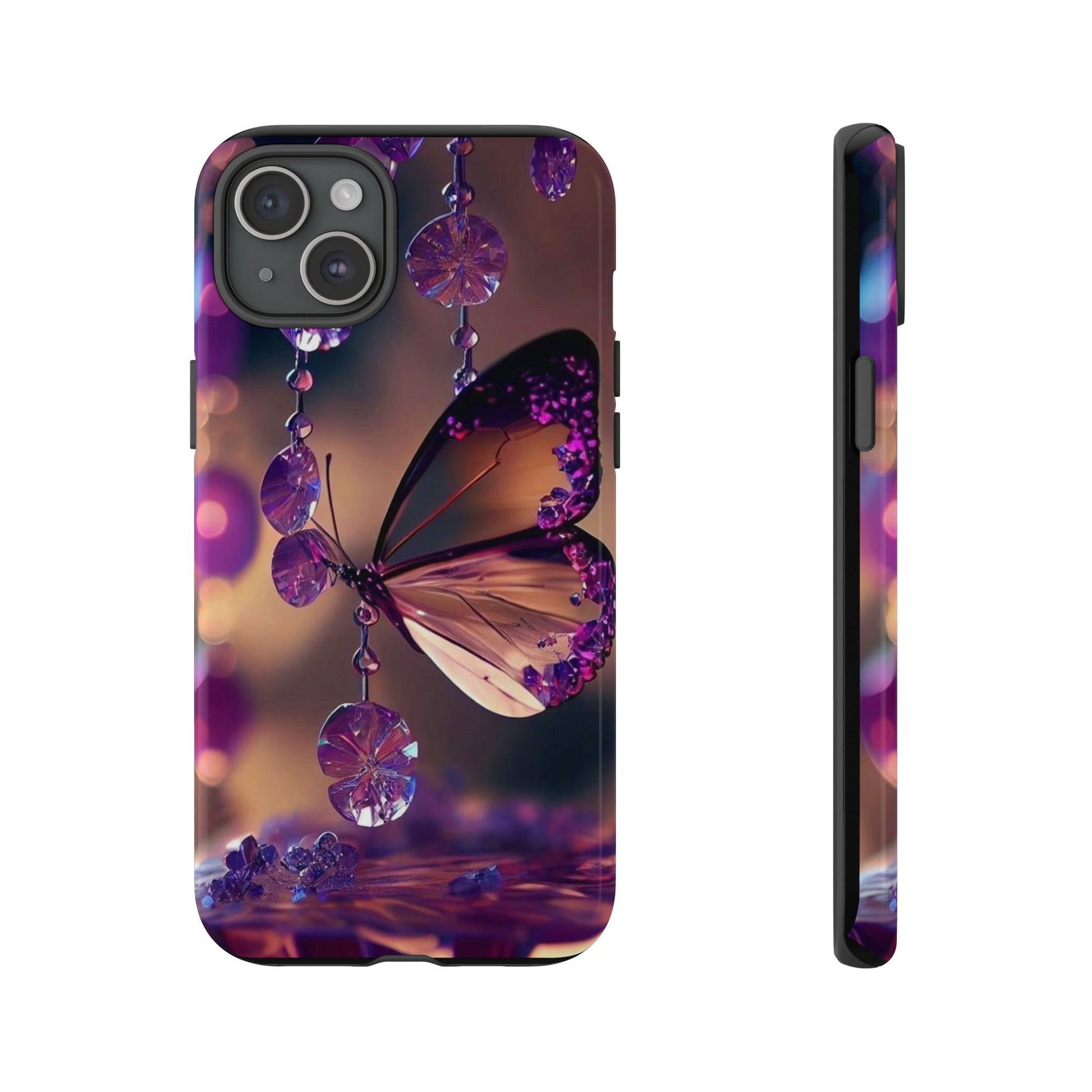 Purple Butterfly Tough Cases for iPhones, Samsung, and Pixel