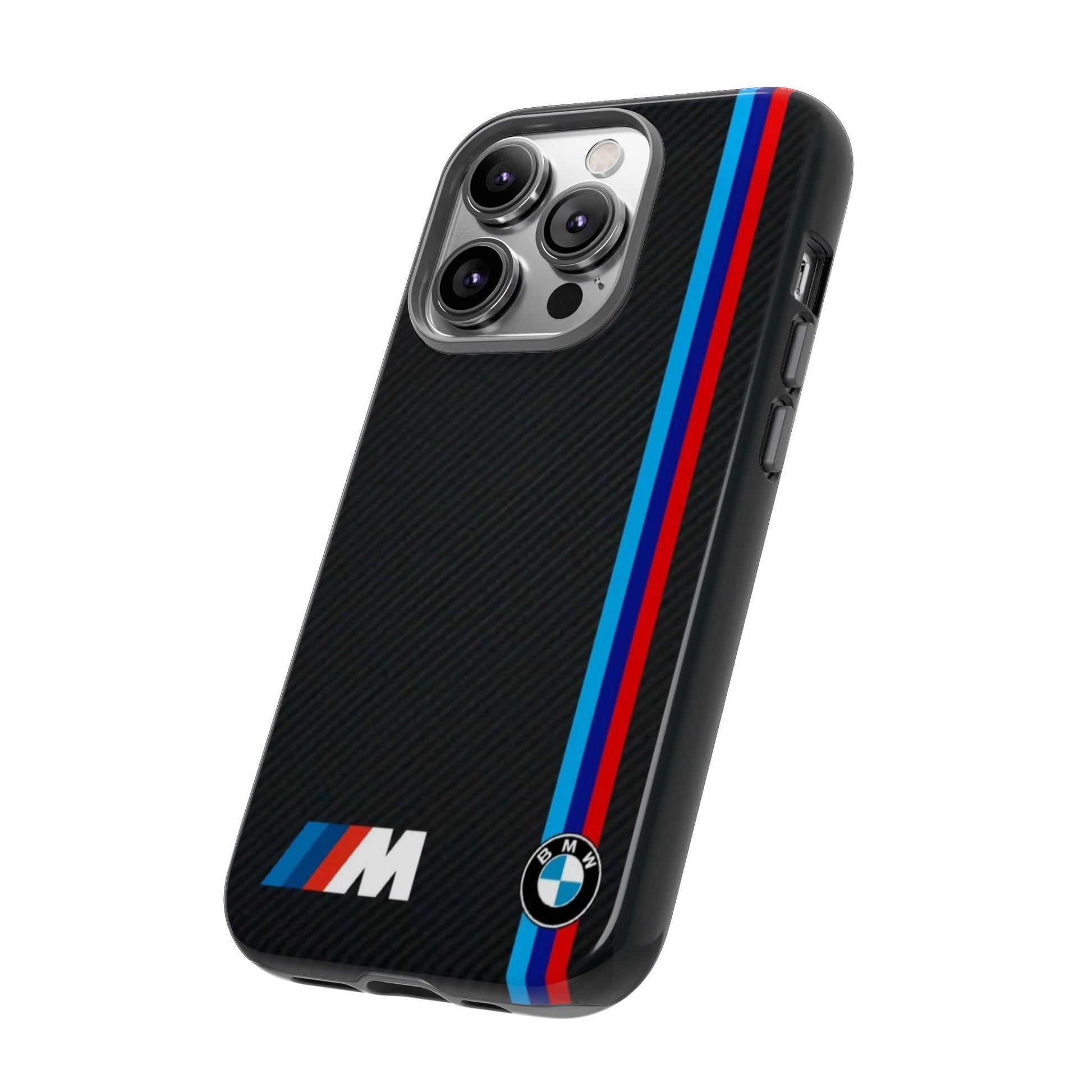 BMW M Stripes Carbon Fiber Design Tough Cases for iPhones, Samsung, and Pixel