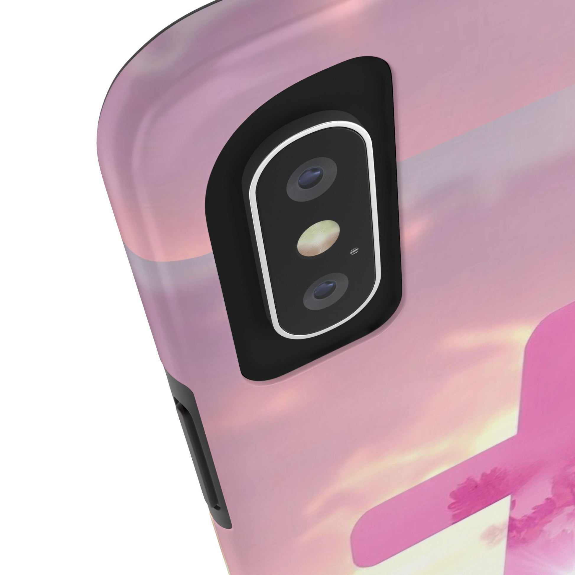Pink Cross in Field Christian Theme Phone Cases for iPhones & Samsung Phones