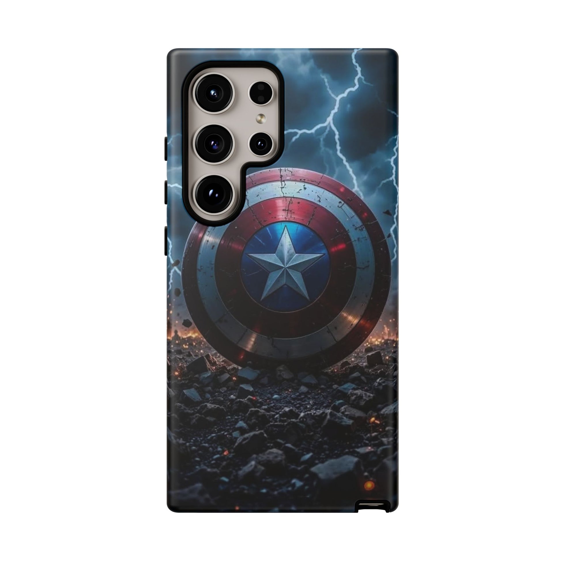 Captain America Shield Tough Cases for iPhones, Samsung, and Pixel