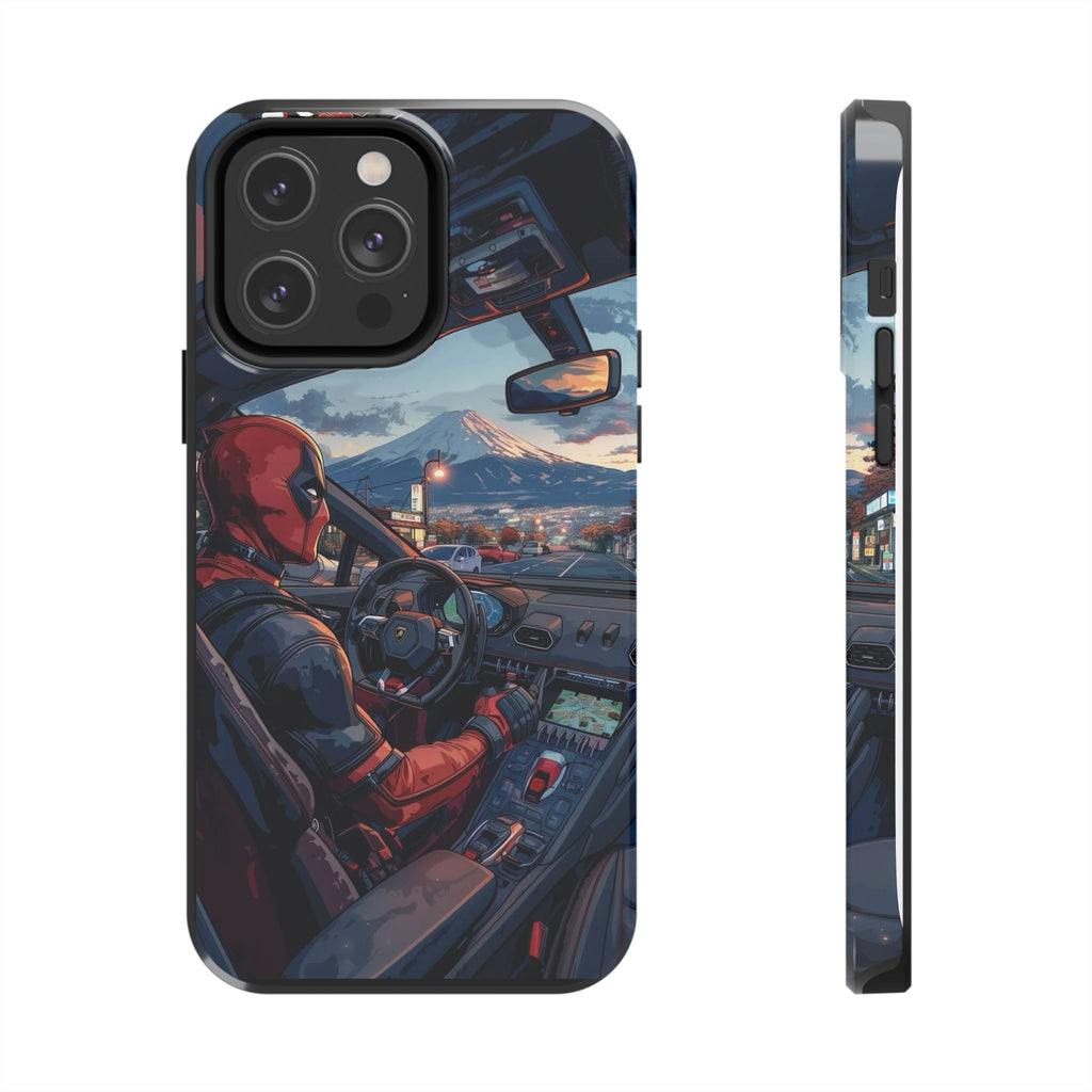 Deadpool Drifting Tough Phone Case, Marvel Hero Phone Cover, Superhero Phone