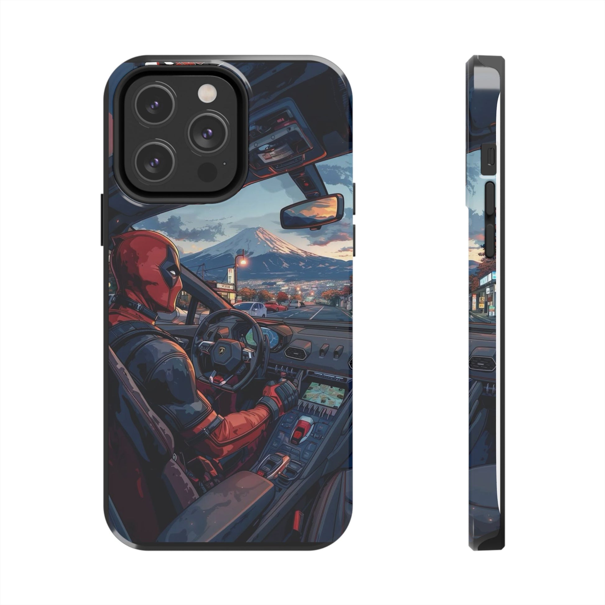 Deadpool Drifting Tough Phone Case, Marvel Hero Phone Cover, Superhero Phone