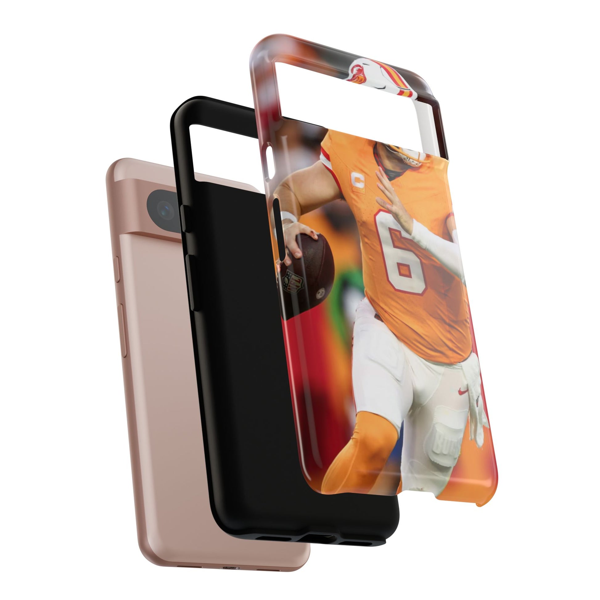 Tampa Bay Buccaneers Baker Mayfield Football Tough Cases for iPhones, Samsung, and Pixel