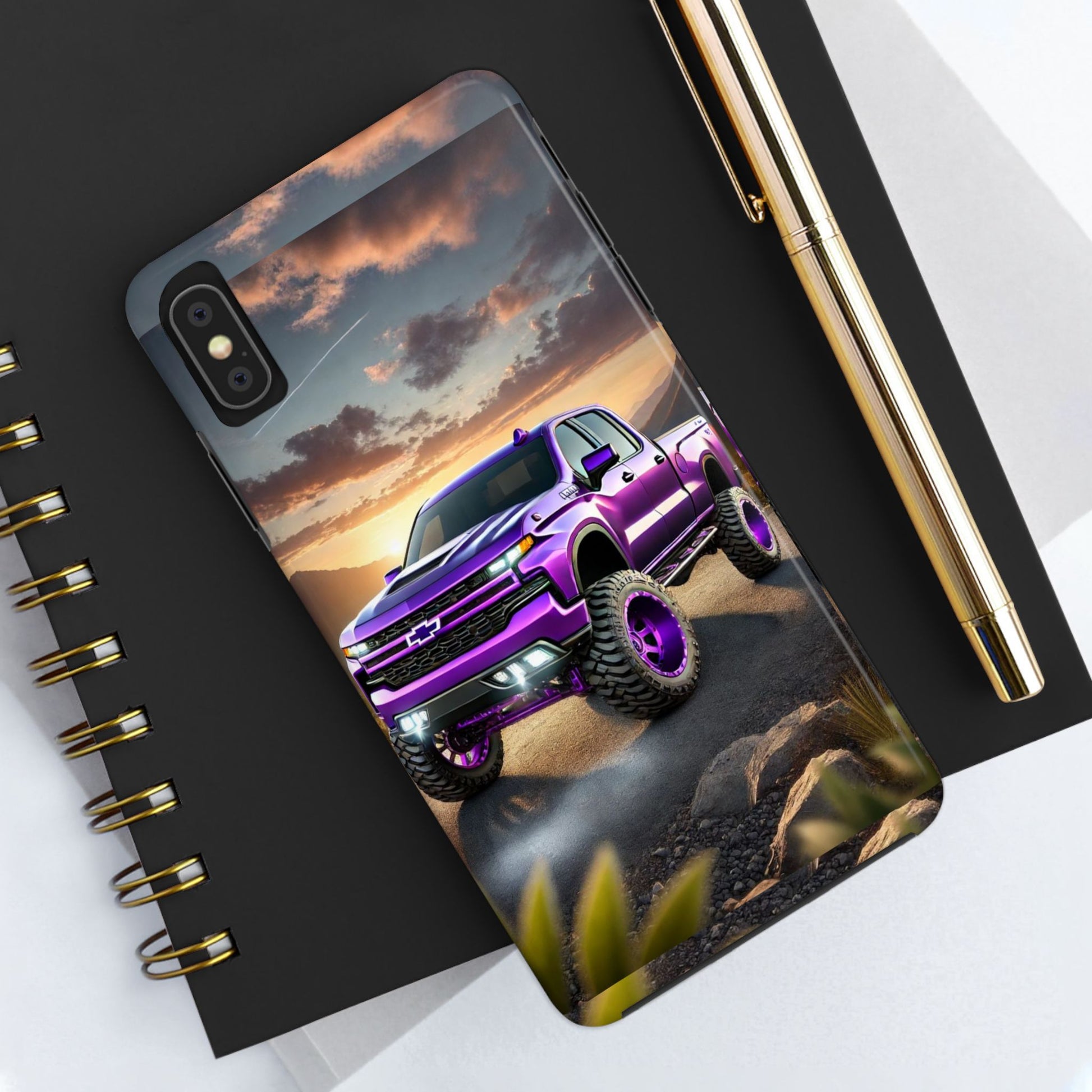 Purple Silverado art Phone Cases for Iphones & Samsung Phones Durable