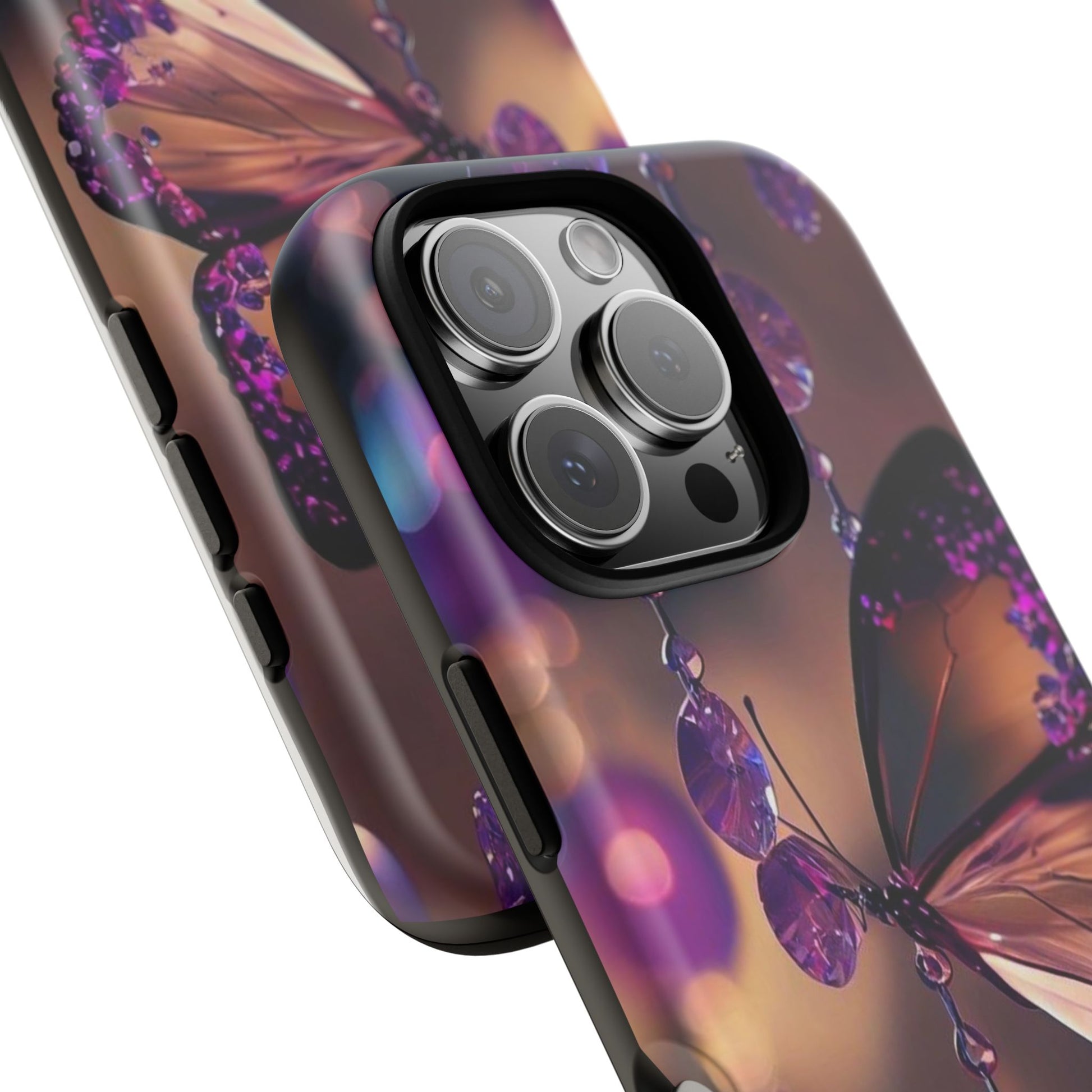 Purple Butterfly Tough Cases for iPhones, Samsung, and Pixel