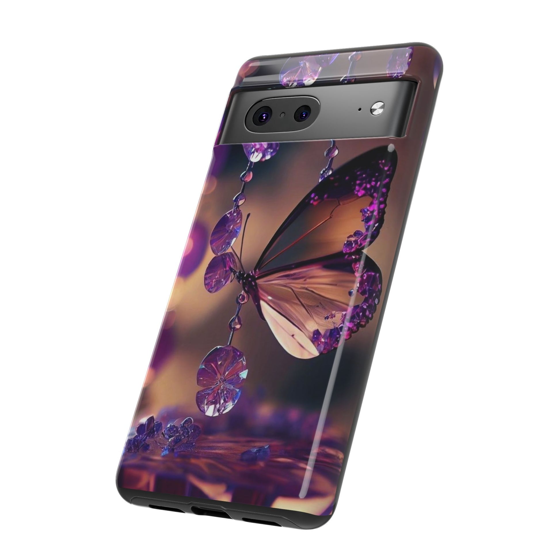 Purple Butterfly Tough Cases for iPhones, Samsung, and Pixel