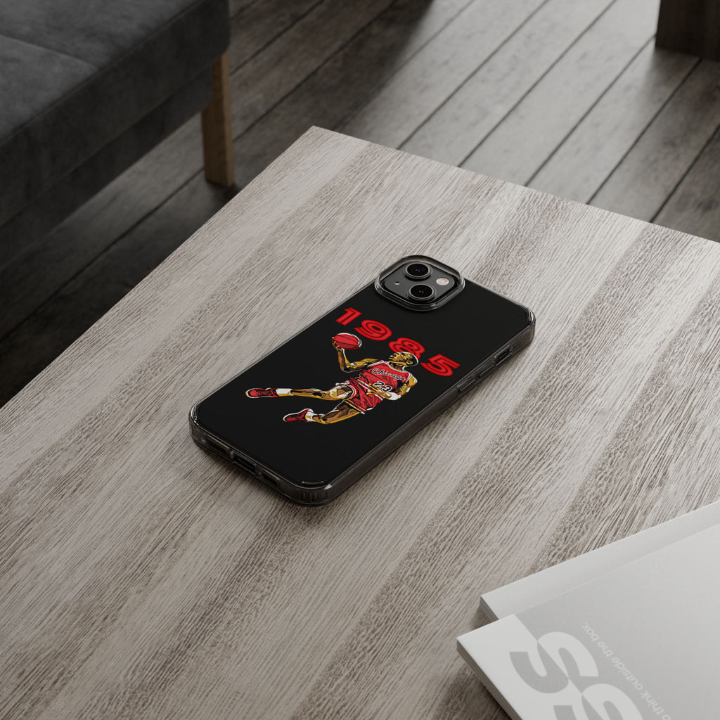 1985 Jordan Slam Dunk themed Basketball Inspired design Clear Phone Cases
