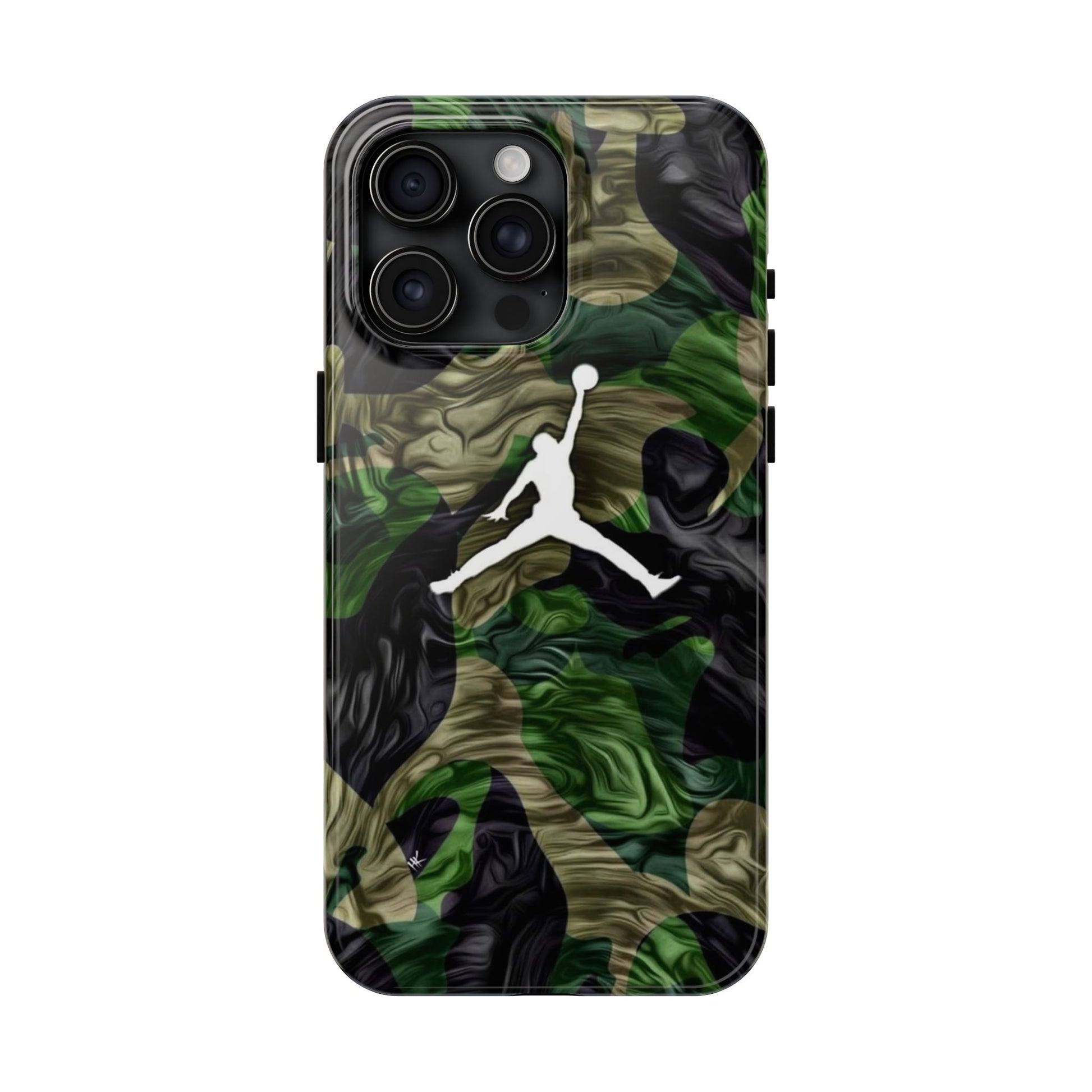 Green camouflage Jumpman Theme Phone Cases for Iphones & Samsung Phones
