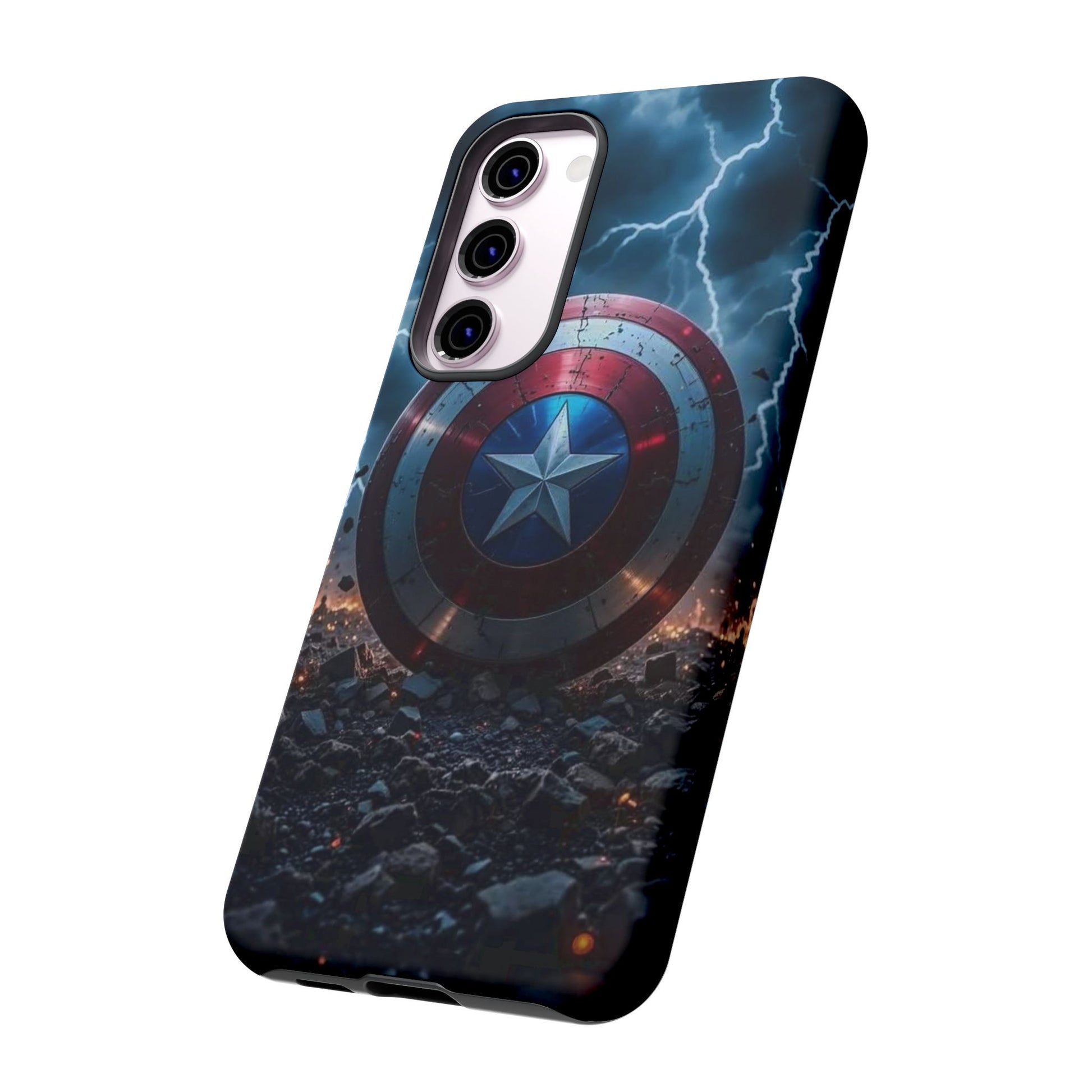 Captain America Shield Tough Cases for iPhones, Samsung, and Pixel
