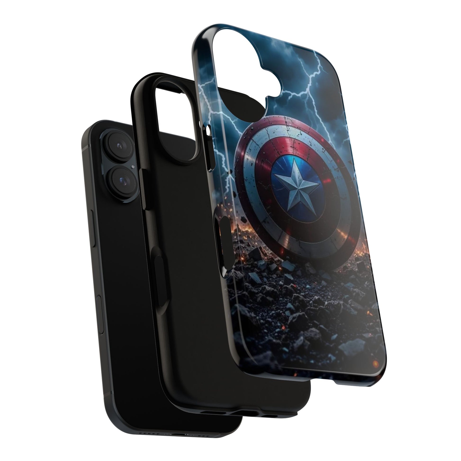 Captain America Shield Tough Cases for iPhones, Samsung, and Pixel