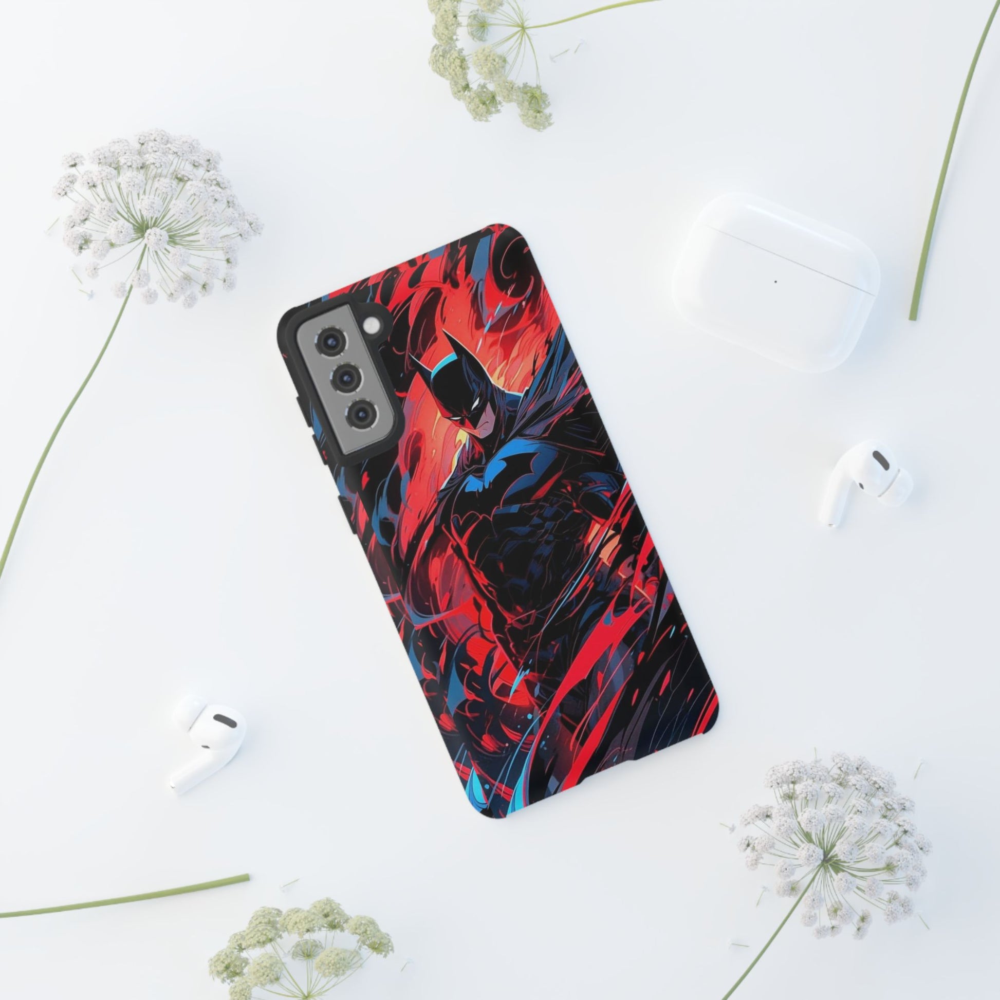The Dark Knight Batman Art Tough Cases for iPhones, Samsung, and Pixel