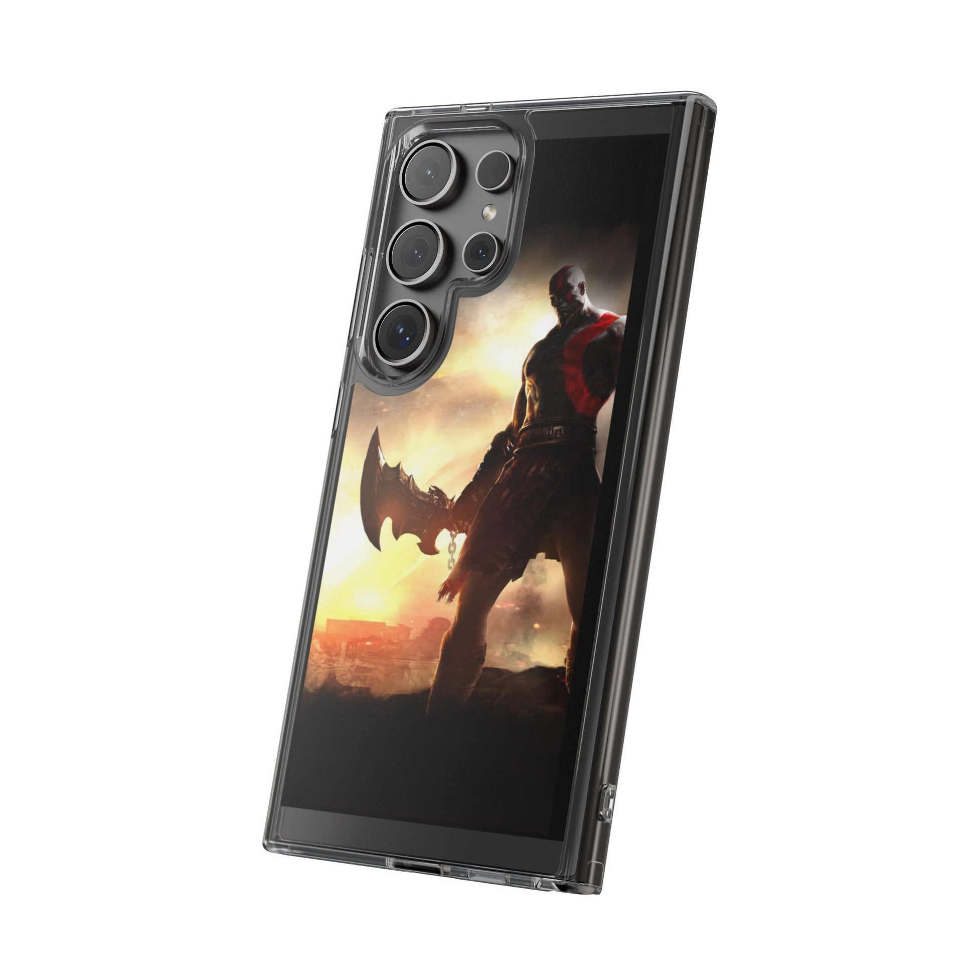 Phone Case, Gaming Inspired War God Clear Case for Gamers, PS4 Fans,