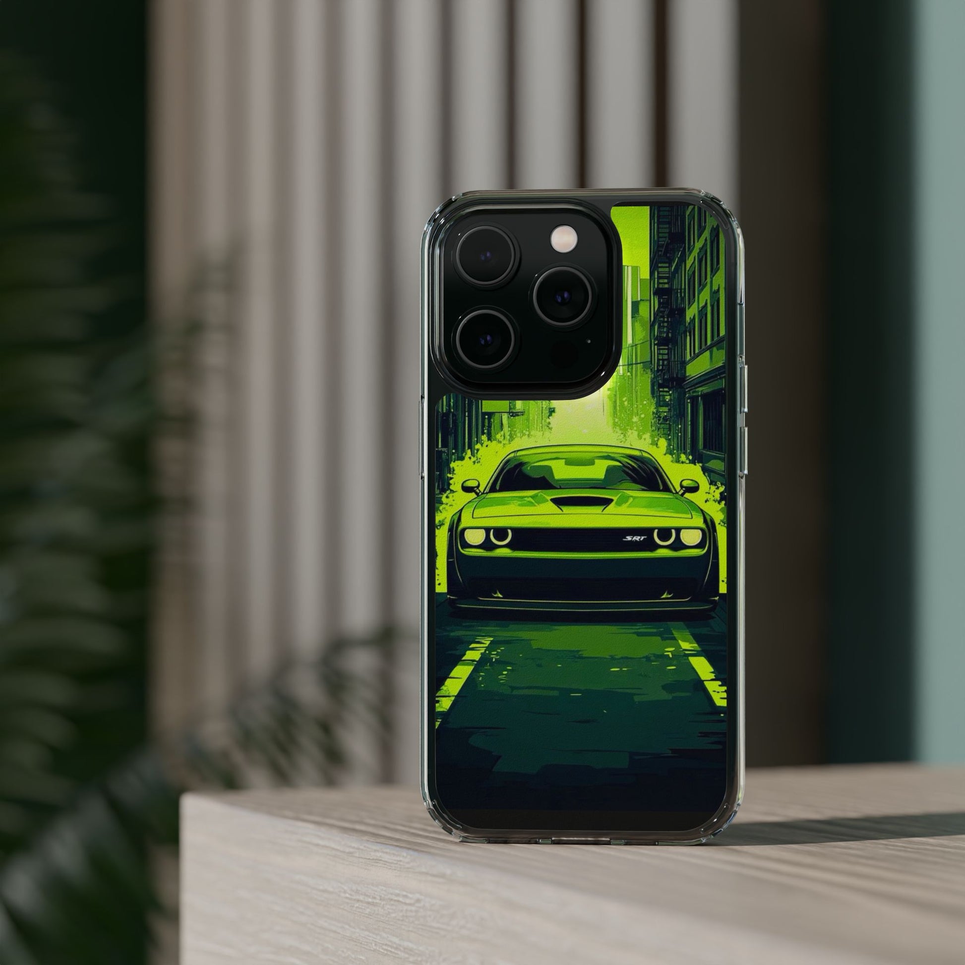 Neon Dodge Challenger Hellcat Phone case for Select Iphones and Samsung phones