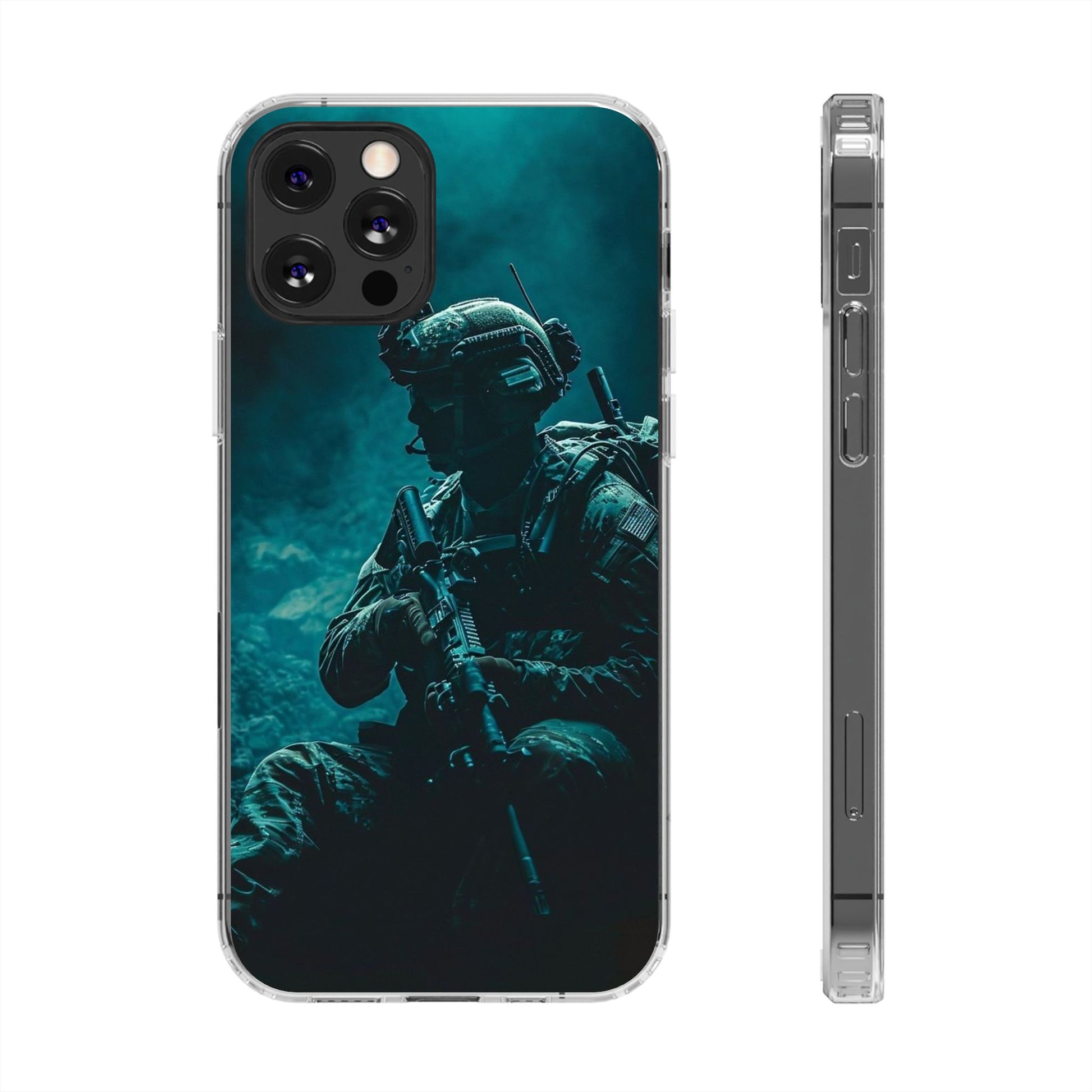USA Military Inspired design Clear Phone Cases for Iphone and Samsung phones