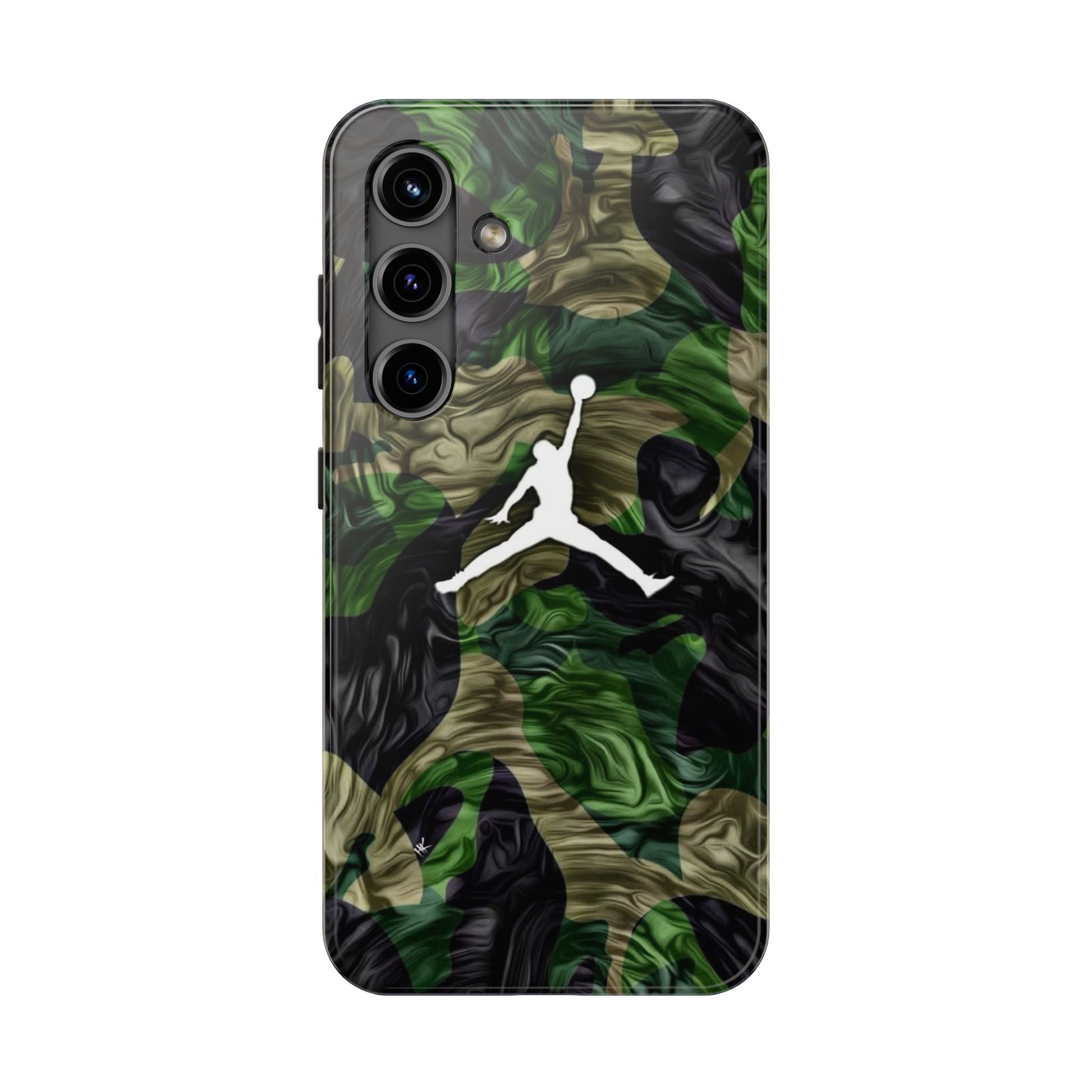 Green camouflage Jumpman Theme Phone Cases for Iphones & Samsung Phones