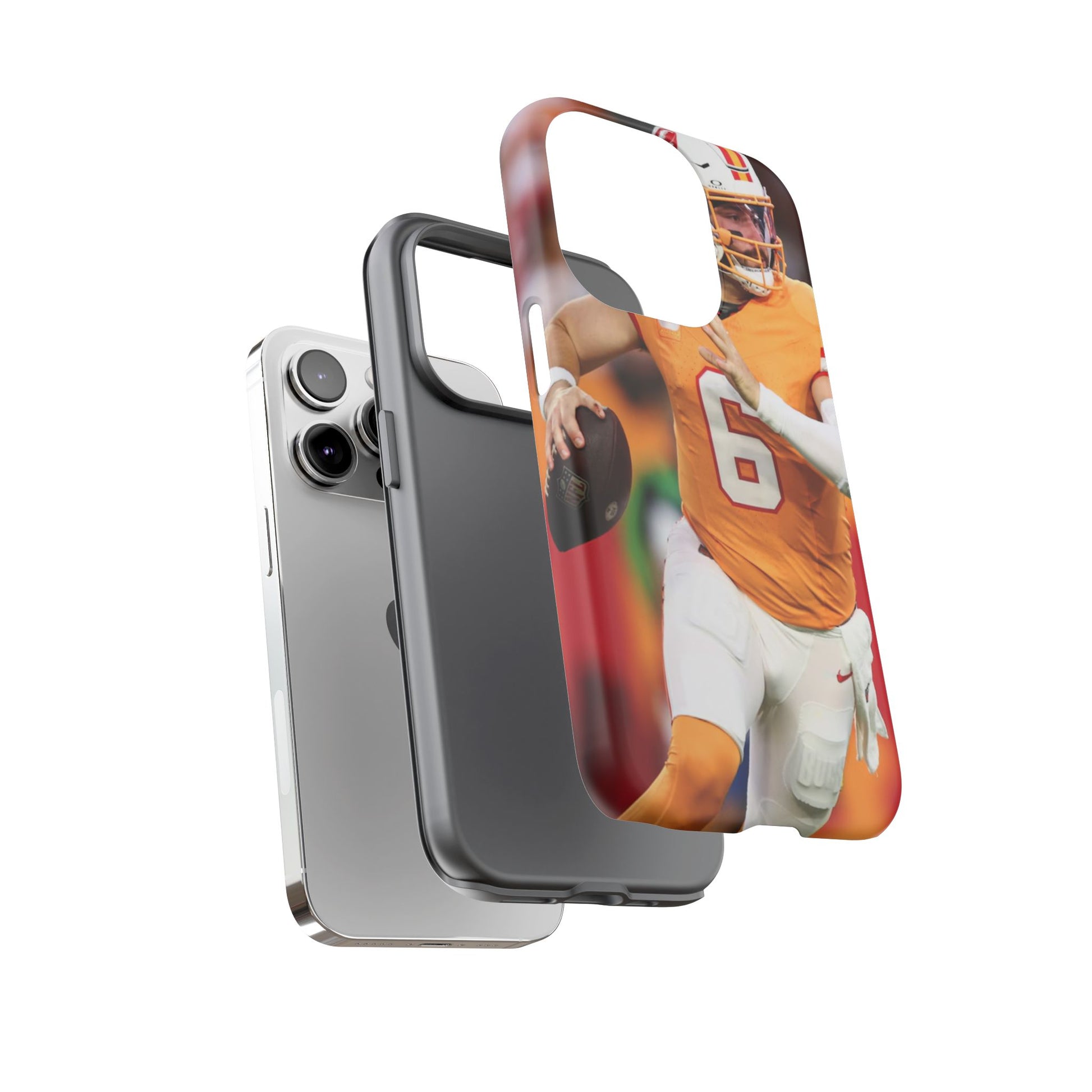 Tampa Bay Buccaneers Baker Mayfield Football Tough Cases for iPhones, Samsung, and Pixel